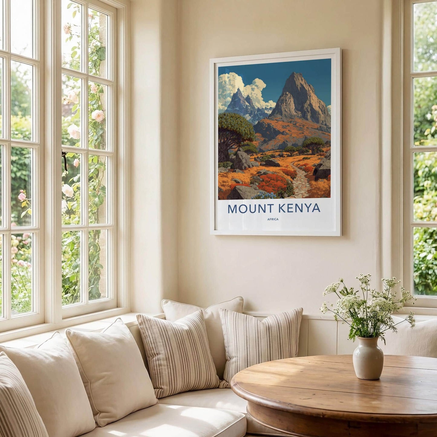 Mount Kenya Poster - Kenya Travel Art - Scenic Mountain Path Home Decor