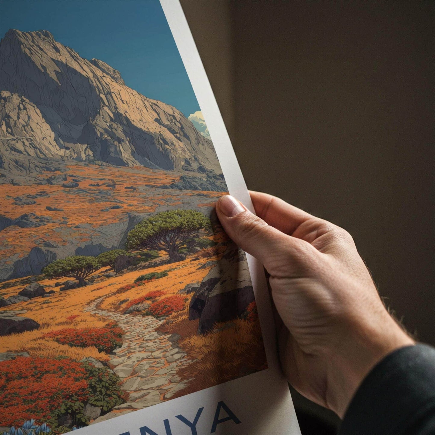 Mount Kenya Poster - Kenya Travel Art - Scenic Mountain Path Home Decor
