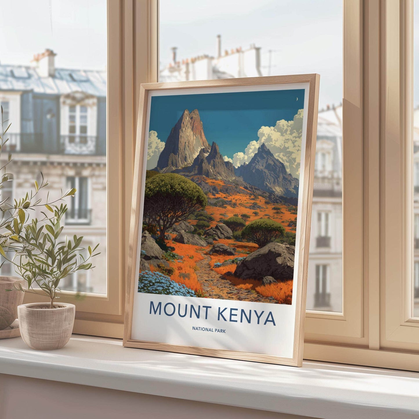 Mount Kenya Poster - Kenya Travel Art - Vibrant Mountain Pathway Home Decor