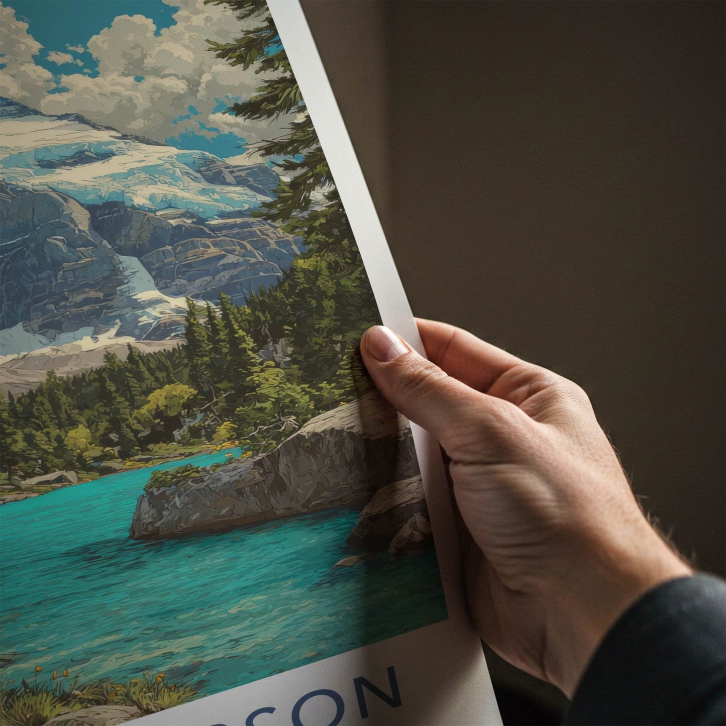 Mount Robson Poster - British Columbia Travel Print - Snowy Peak Lake Wall Decor