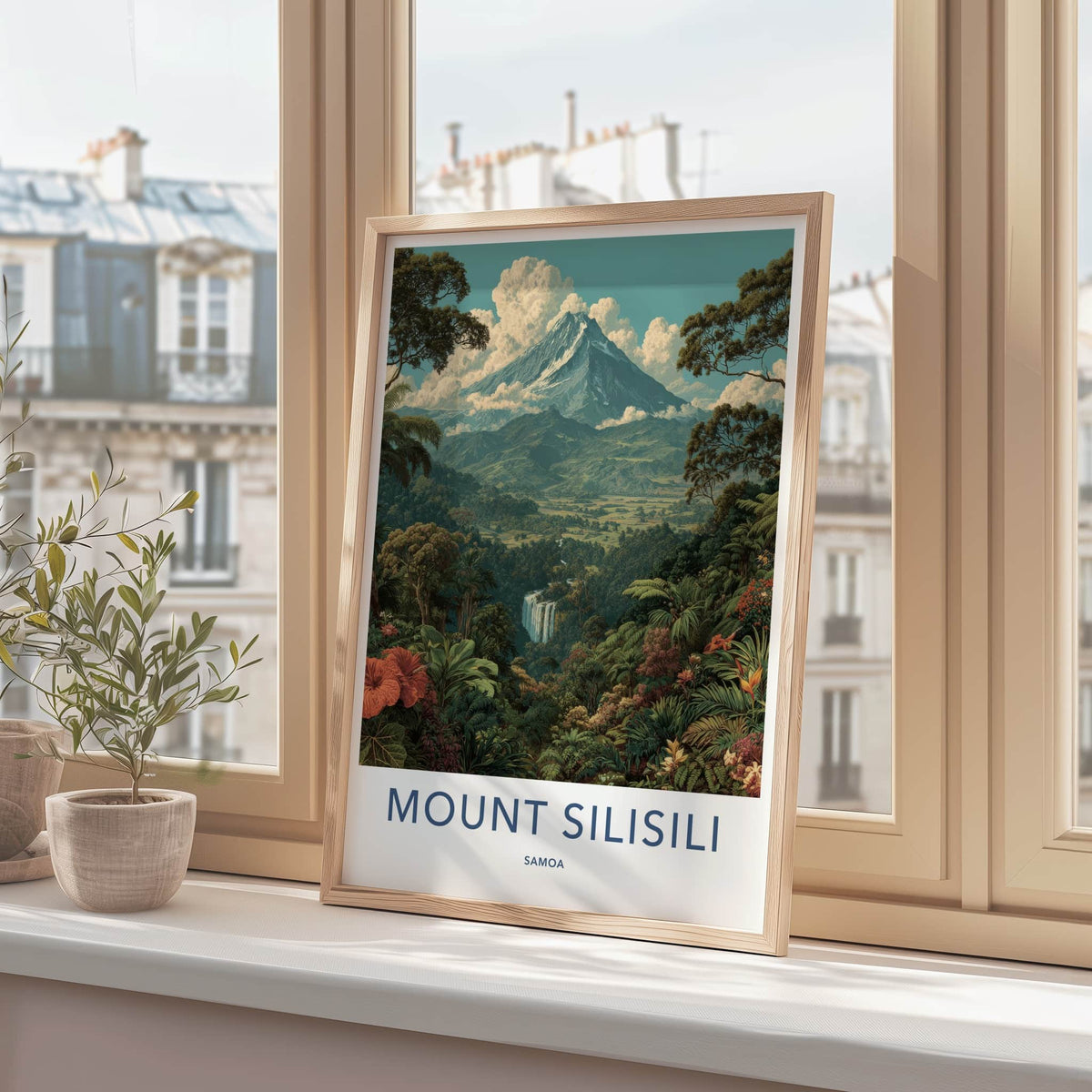 Mount Silisili Poster - Samoa Snow Capped Volcano