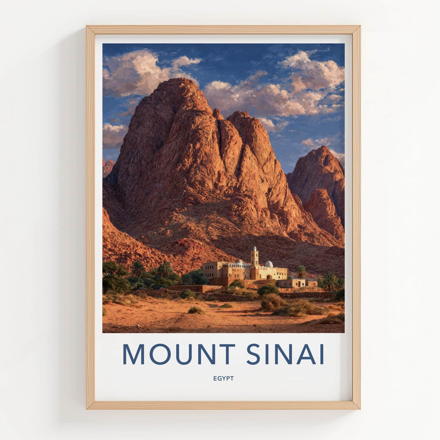 Mount Sinai Poster - Egypt Framed Print - Desert Monastery Mountains Home Art
