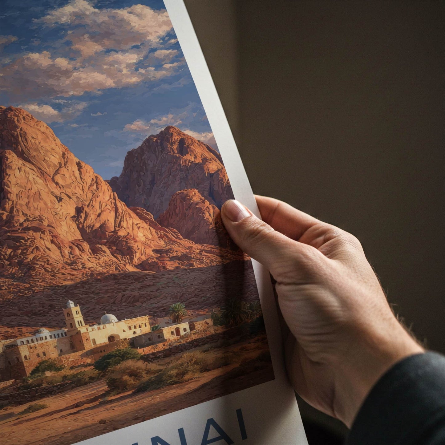 Mount Sinai Poster - Egypt Framed Print - Desert Monastery Mountains Home Art