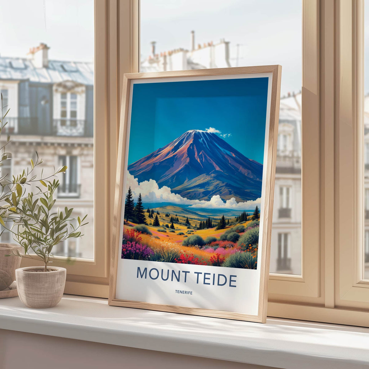 Mount Teide Poster - Spain Travel Art - Colorful Alpine Meadow Wall Decor