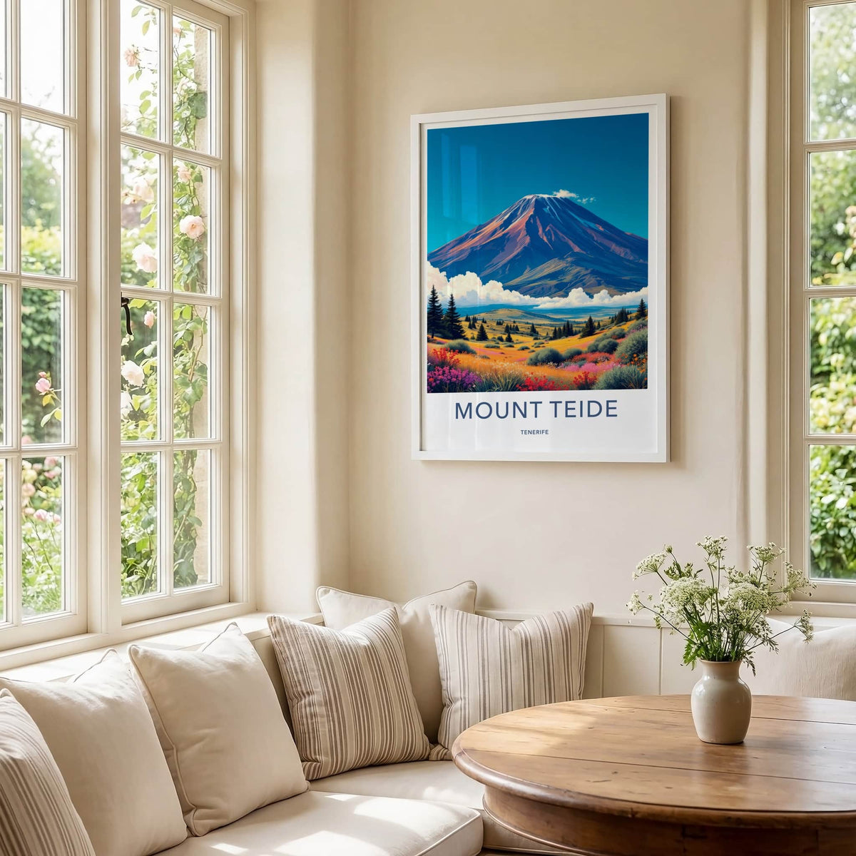 Mount Teide Poster - Spain Travel Art - Colorful Alpine Meadow Wall Decor