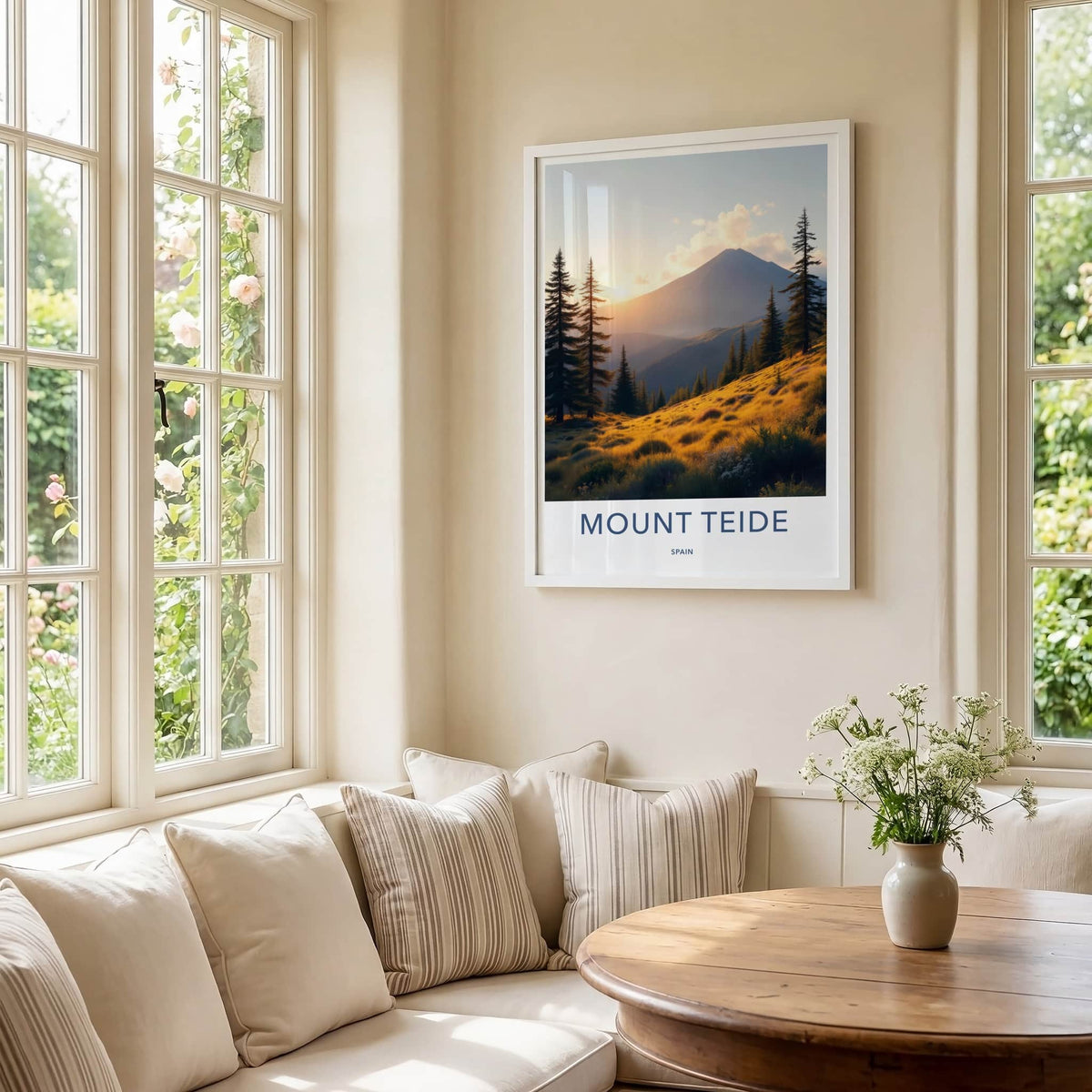 Mount Teide Poster - Spain Travel Art - Golden Hills Sunset Home Decor