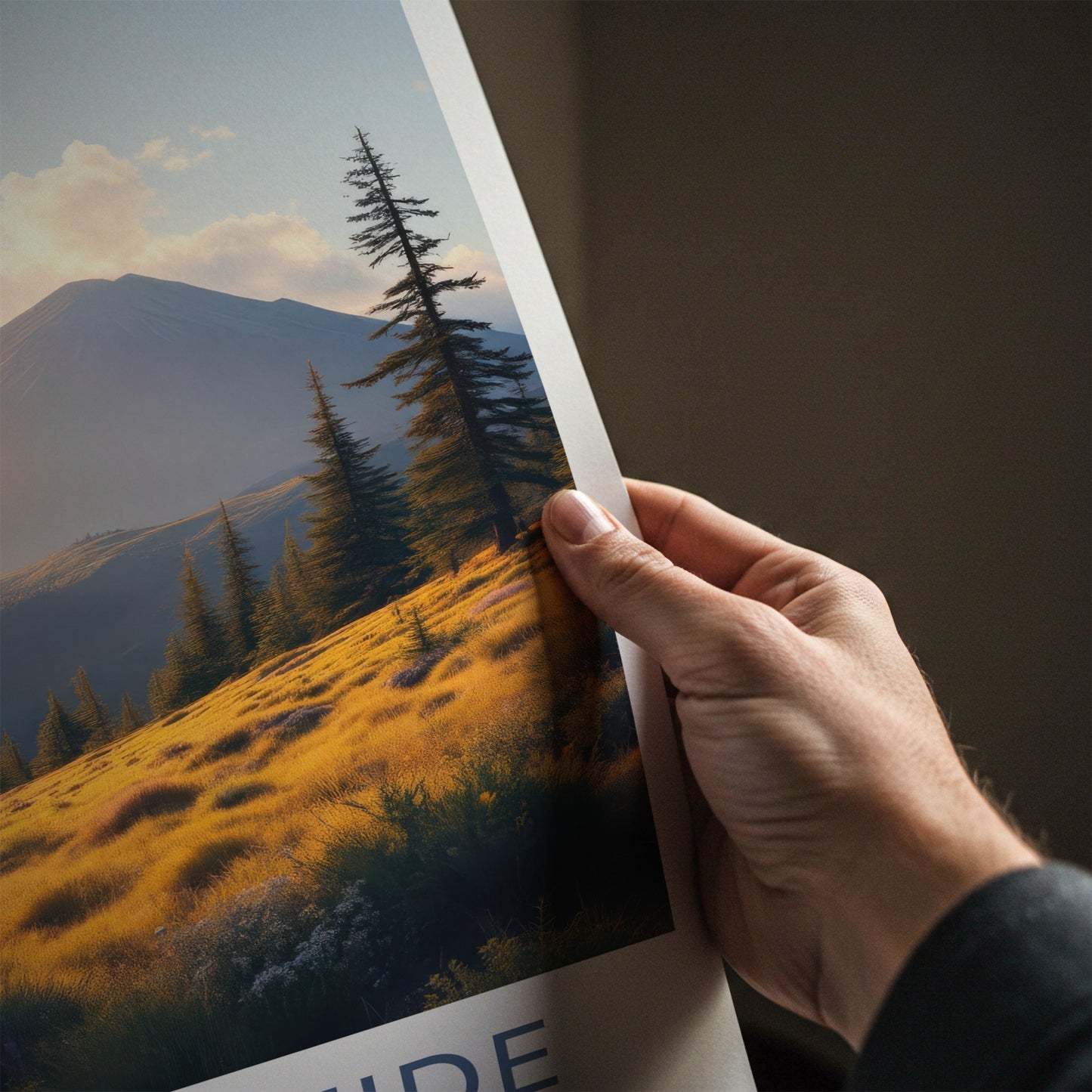 Mount Teide Poster - Spain Travel Art - Golden Hills Sunset Home Decor