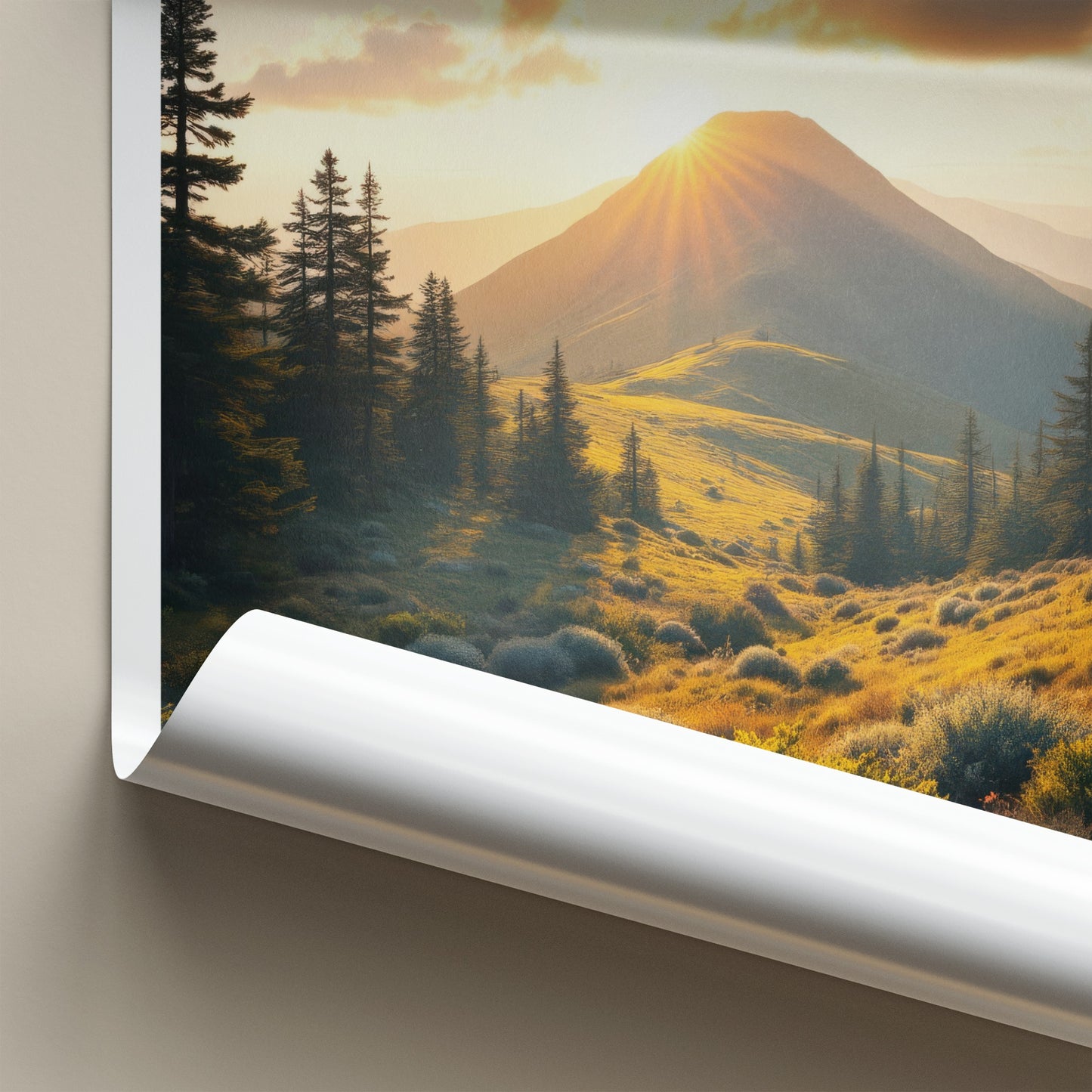 Mount Teide Poster - Spain Travel Art - Golden Hour Mountain Home Decor