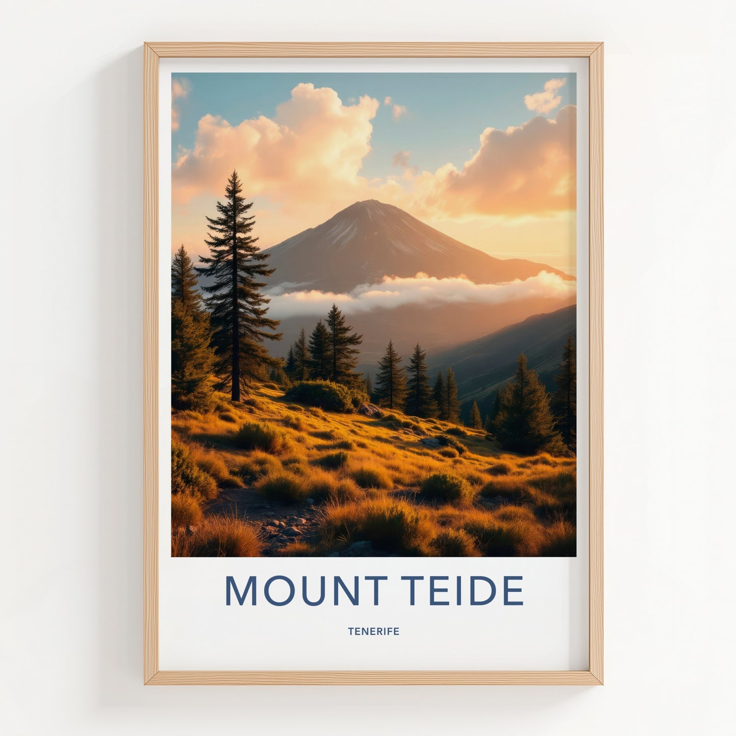 Mount Teide Poster - Spain Travel Art - Golden Hour Volcano Wall Decor