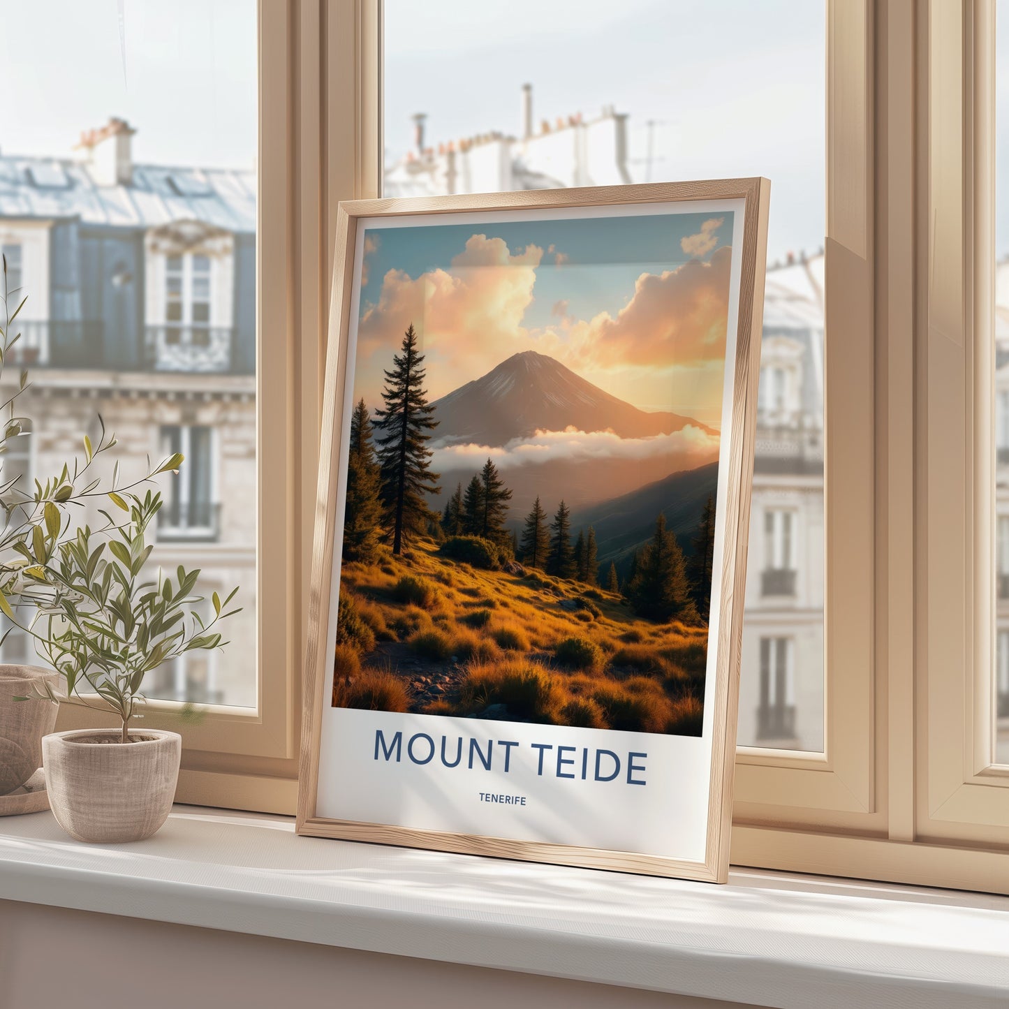Mount Teide Poster - Spain Travel Art - Golden Hour Volcano Wall Decor