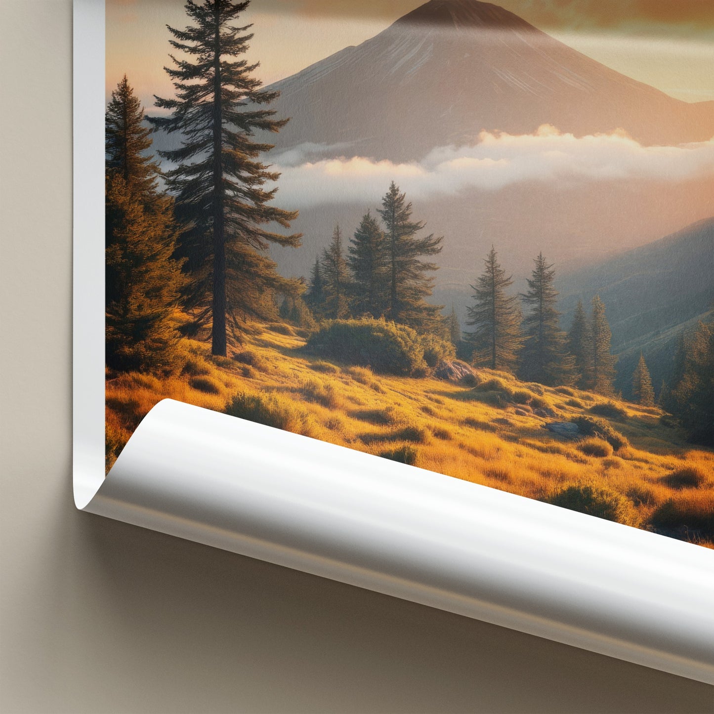 Mount Teide Poster - Spain Travel Art - Golden Hour Volcano Wall Decor