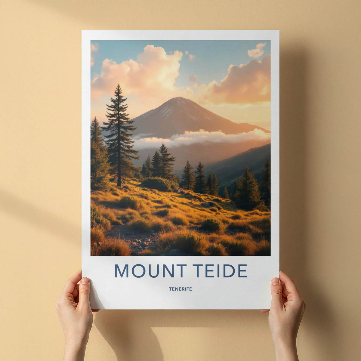Mount Teide Poster - Spain Travel Art - Golden Hour Volcano Wall Decor