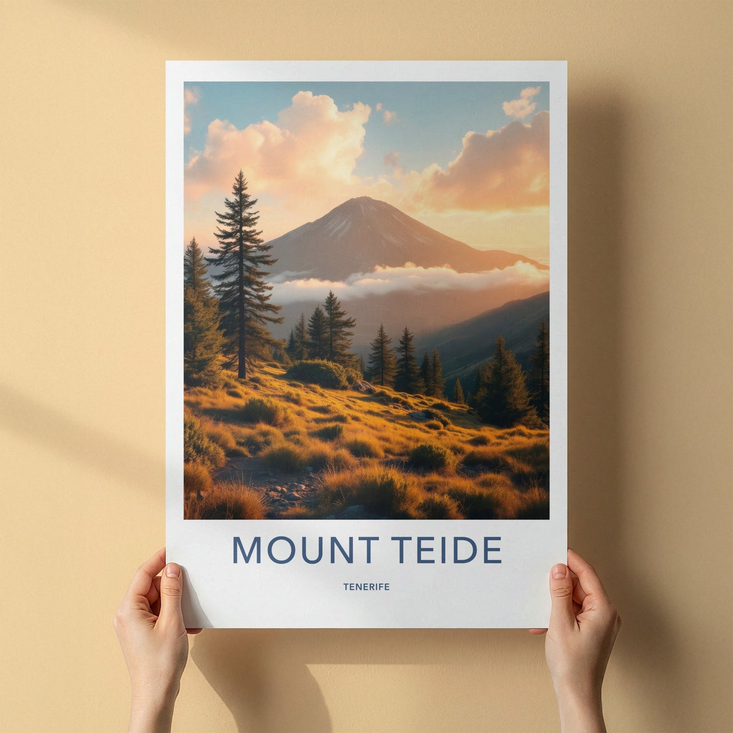 Mount Teide Poster - Spain Travel Art - Golden Hour Volcano Wall Decor