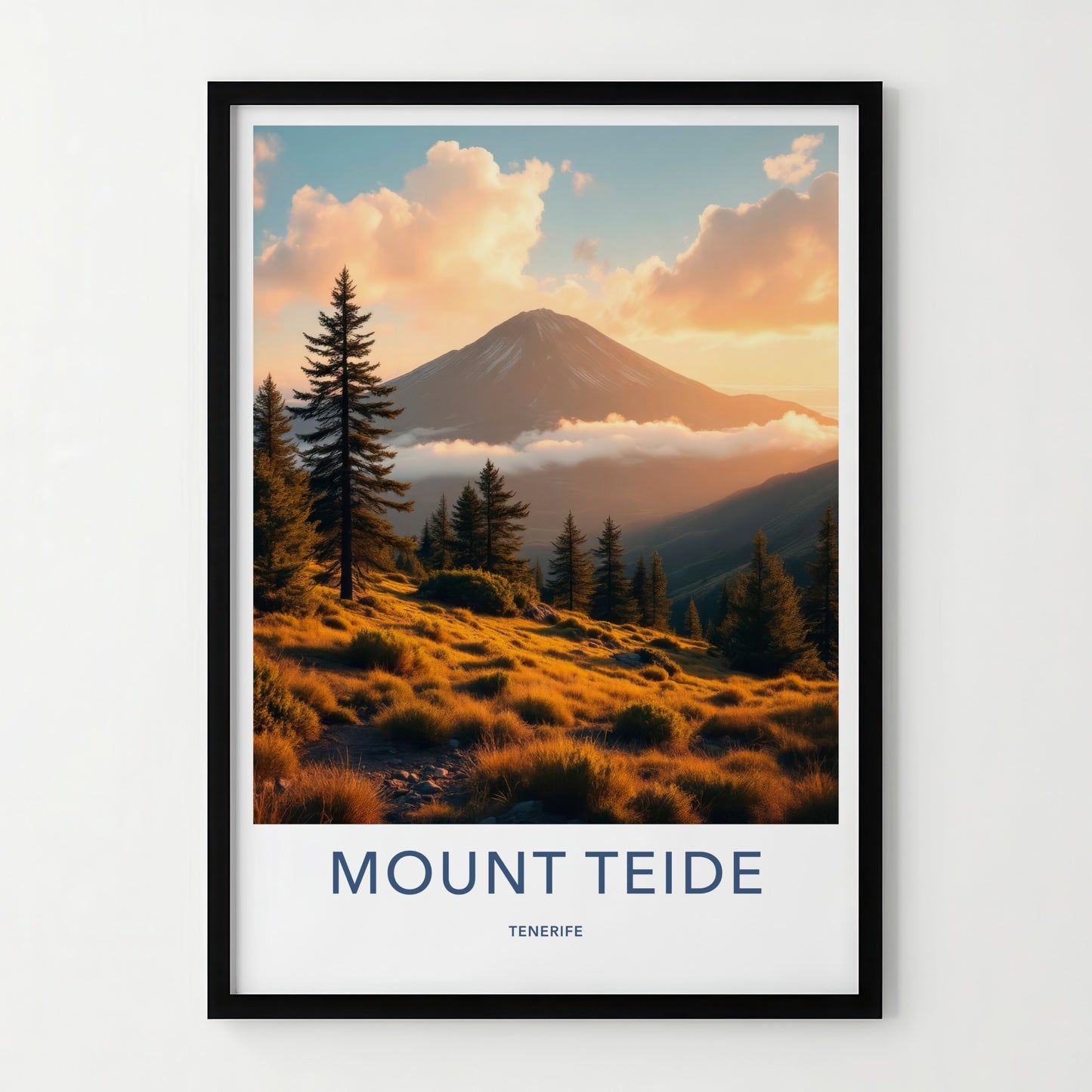 Mount Teide Poster - Spain Travel Art - Golden Hour Volcano Wall Decor