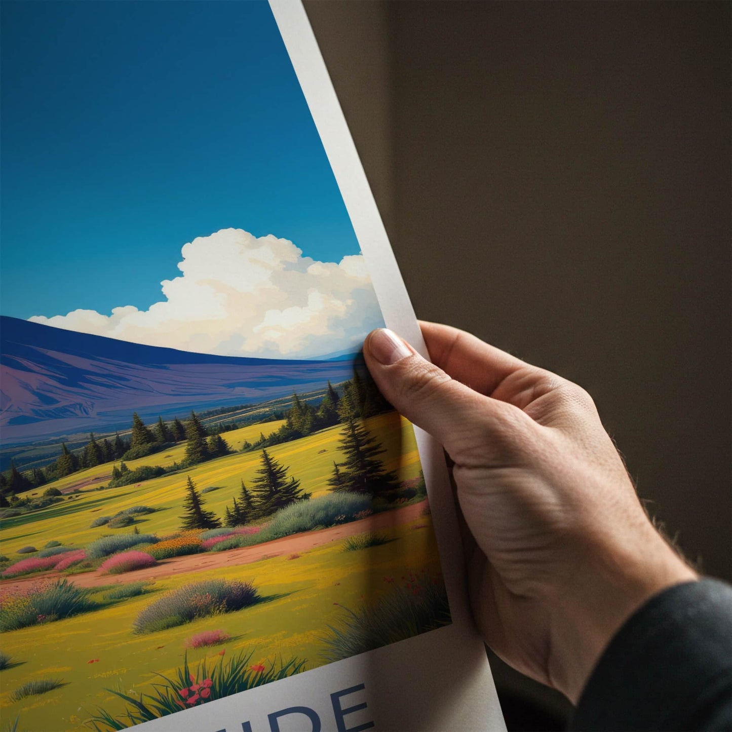 Mount Teide Poster - Spain Travel Art - Vibrant Bloom Landscape Home Decor