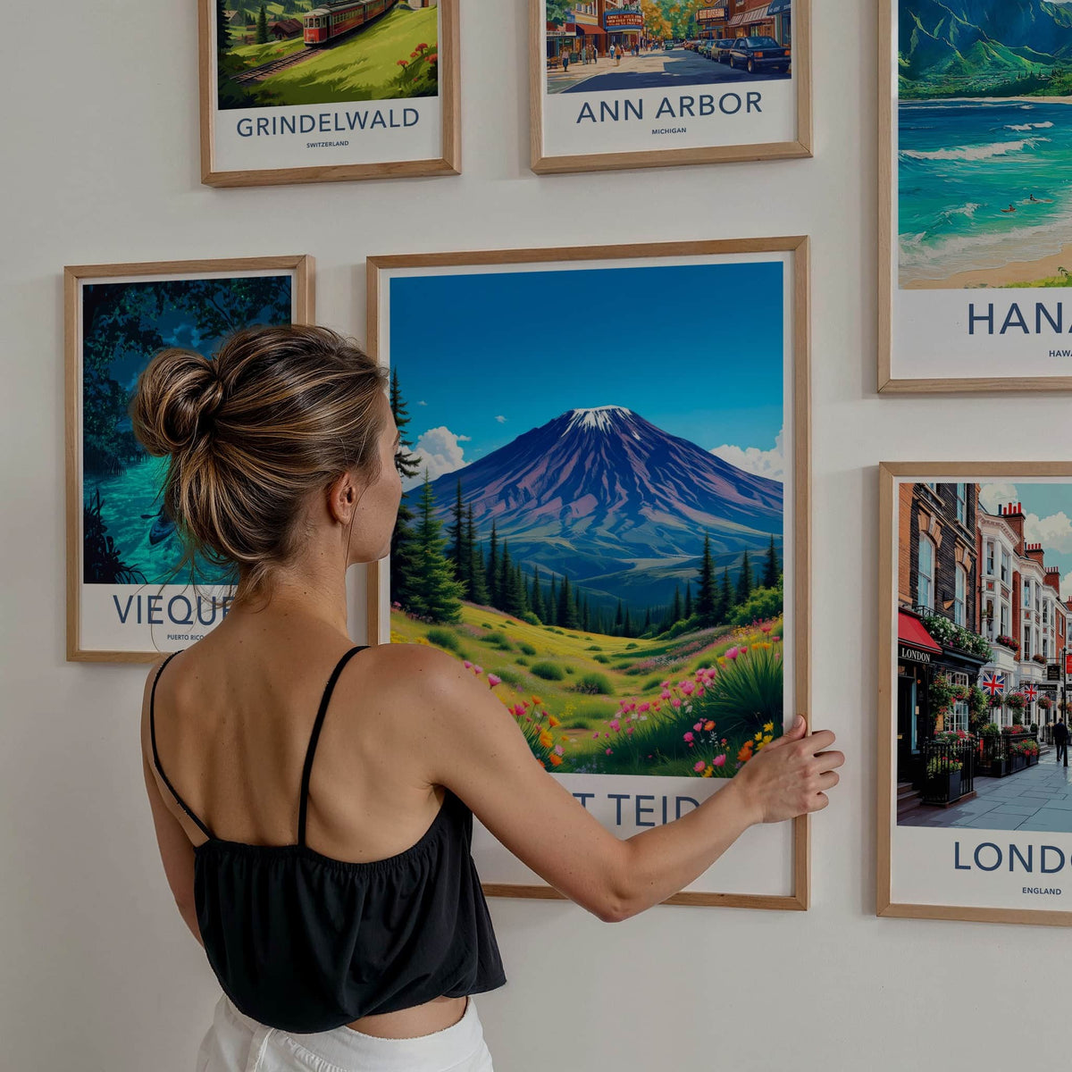 Mount Teide Poster - Spain Travel Art - Vibrant Flower Field Home Decor