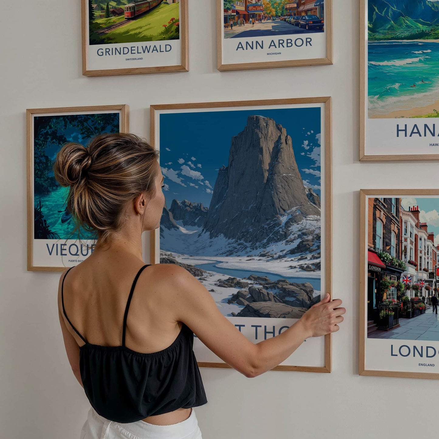 Mount Thor Poster - Canada Travel Art - Icy River Valley Home Art