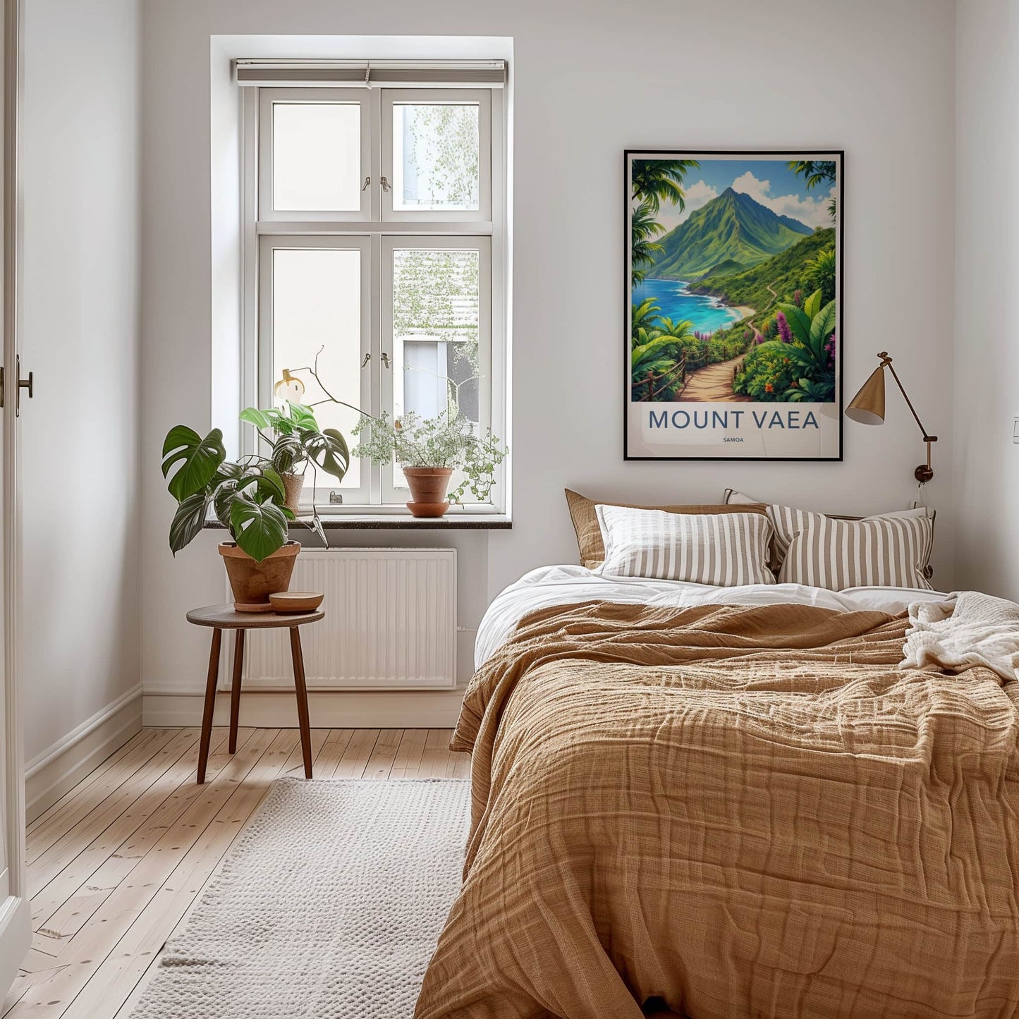 Mount Vaea Poster - Samoa Travel Art - Verdant Seaside Trail Home Decor