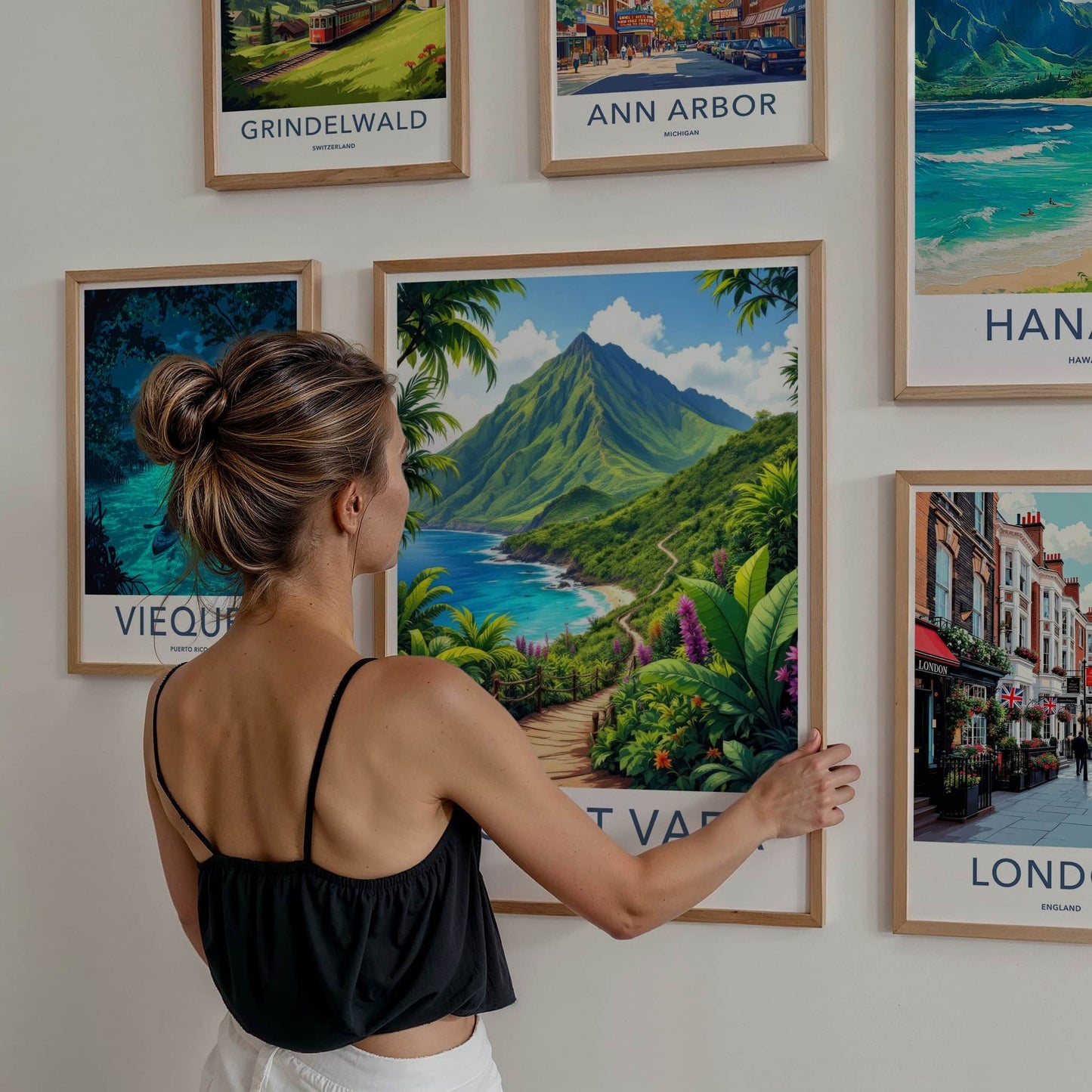 Mount Vaea Poster - Samoa Travel Art - Verdant Seaside Trail Home Decor