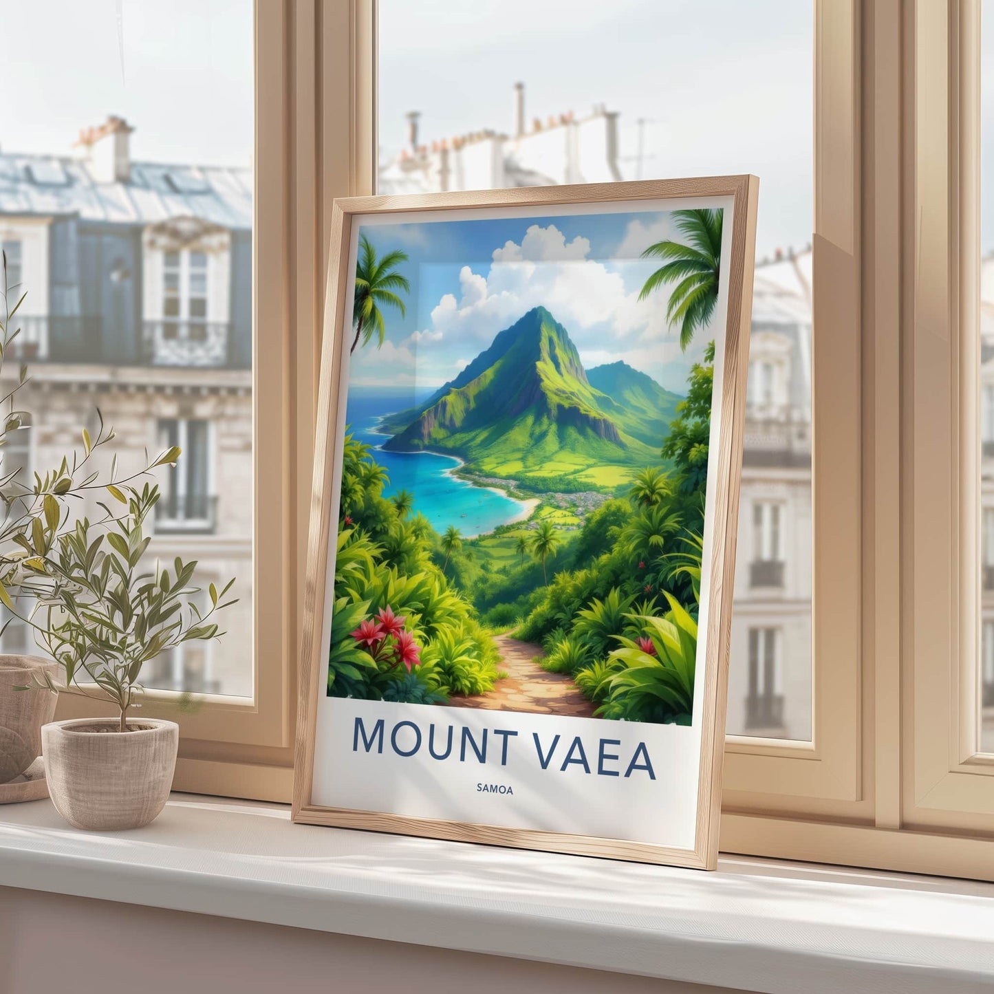 Mount Vaea Poster - Samoa Travel Print - Lush Island Pathway Lounge Decor