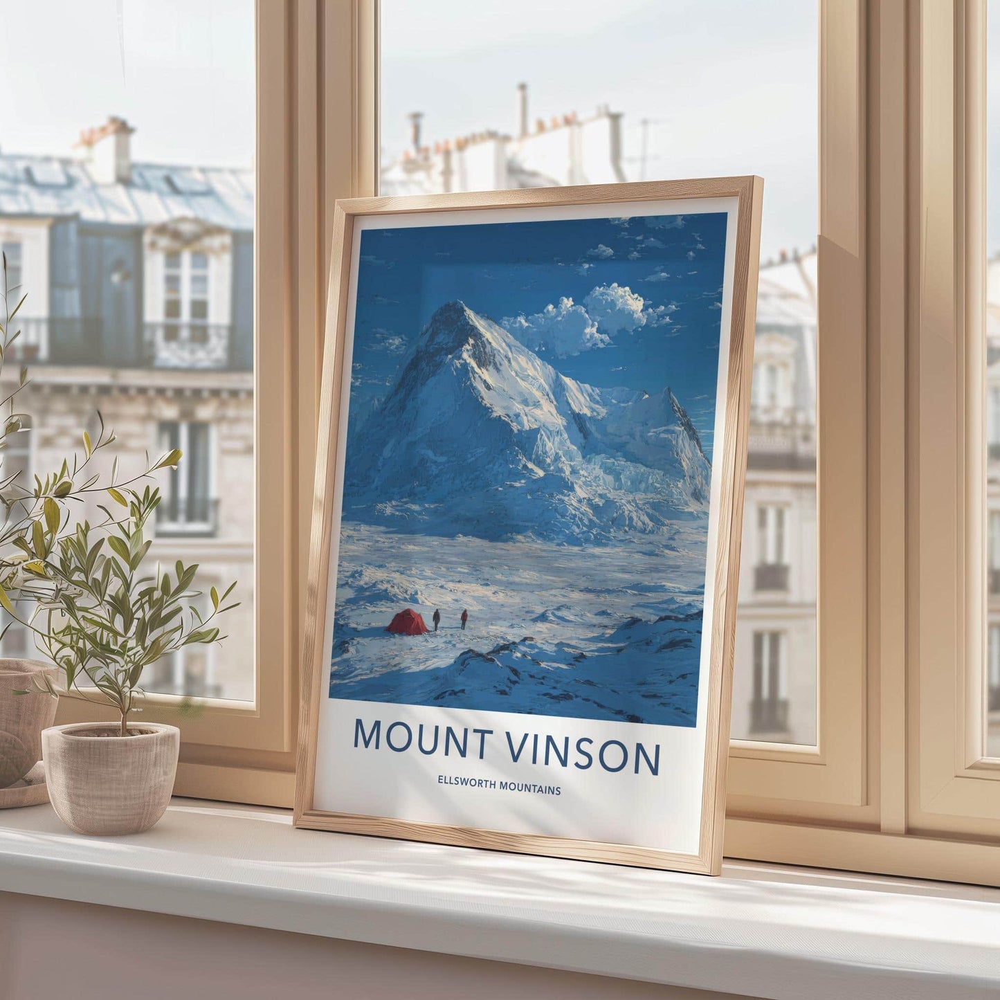 Mount Vinson Poster - Antarctica Travel Art - Glacial Peak Expedition Wall Decor