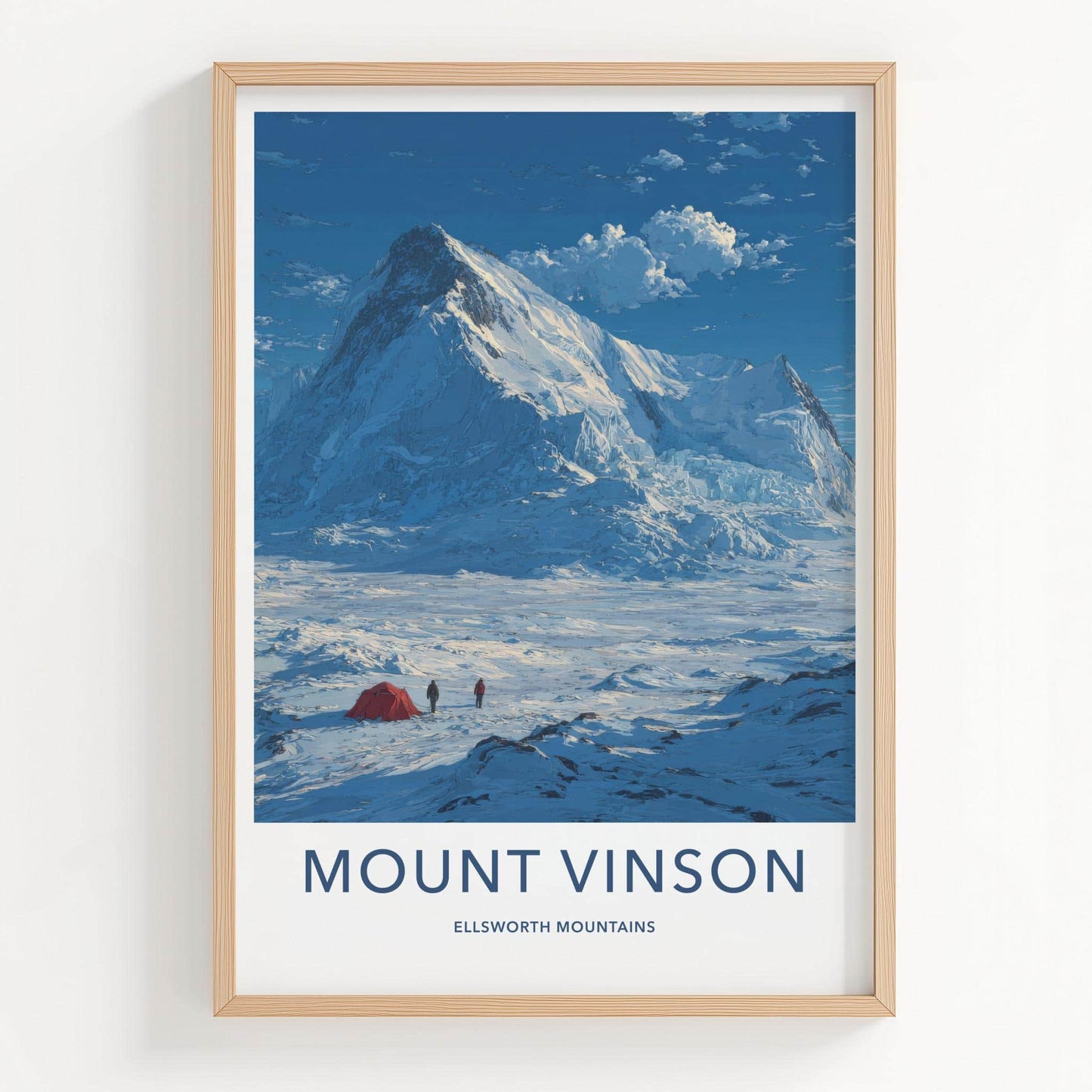 Mount Vinson Poster - Antarctica Travel Art - Glacial Peak Expedition Wall Decor