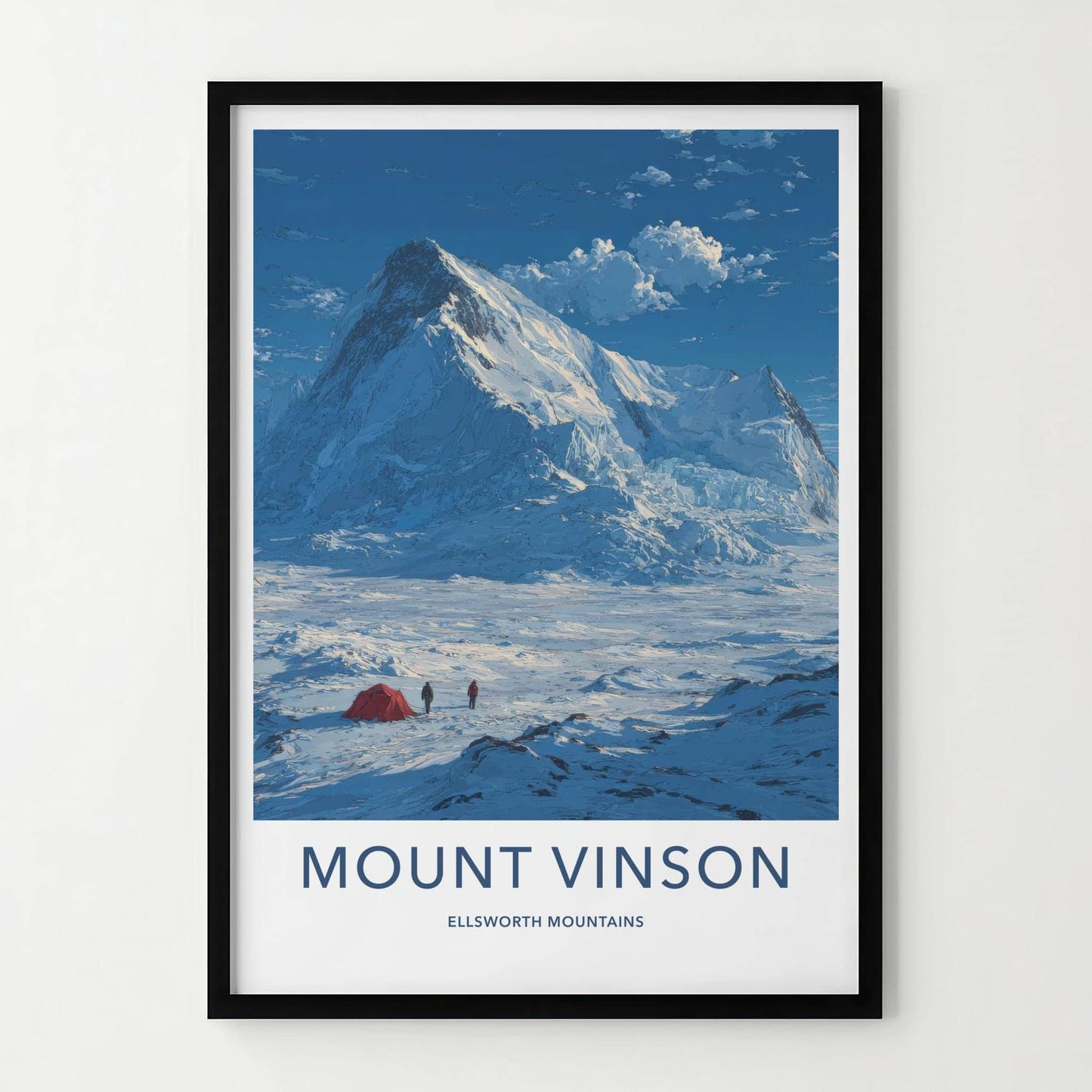 Mount Vinson Poster - Antarctica Travel Art - Glacial Peak Expedition Wall Decor