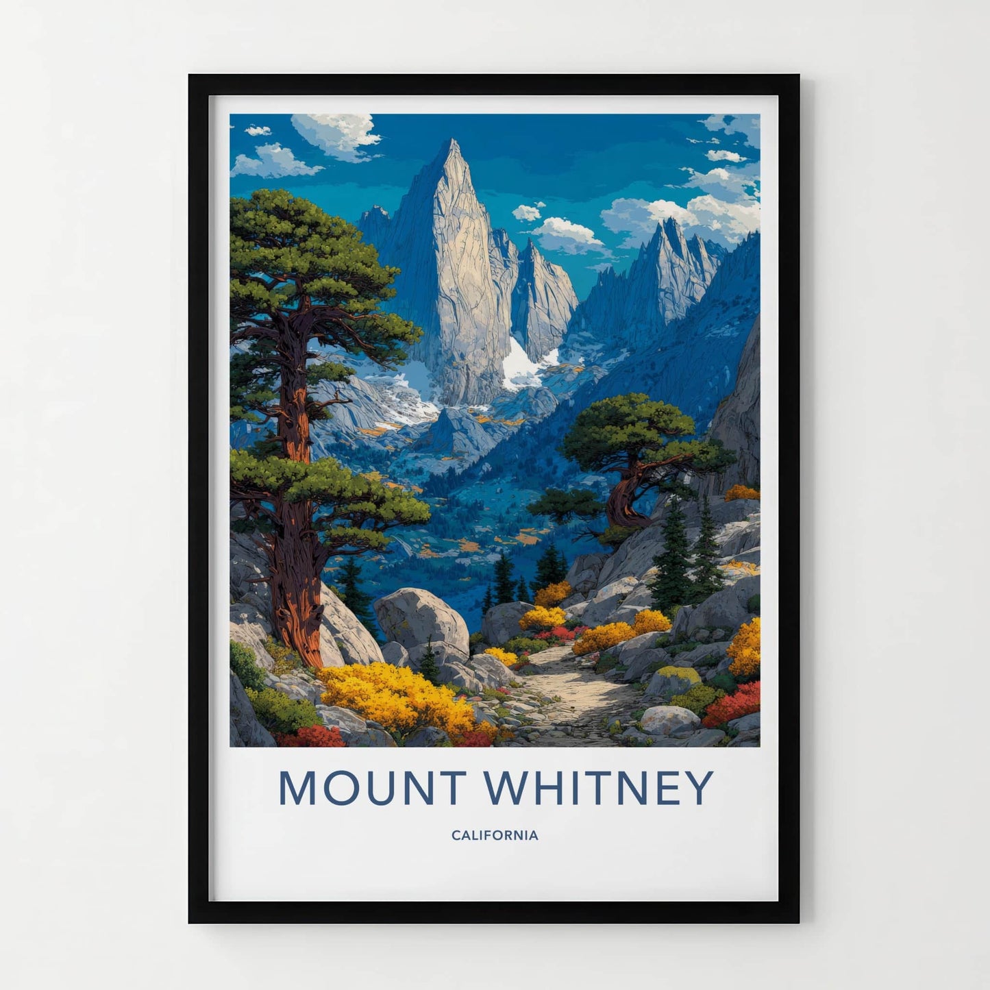 Mount Whitney Poster - California Art Print - Tree Path Gallery Art