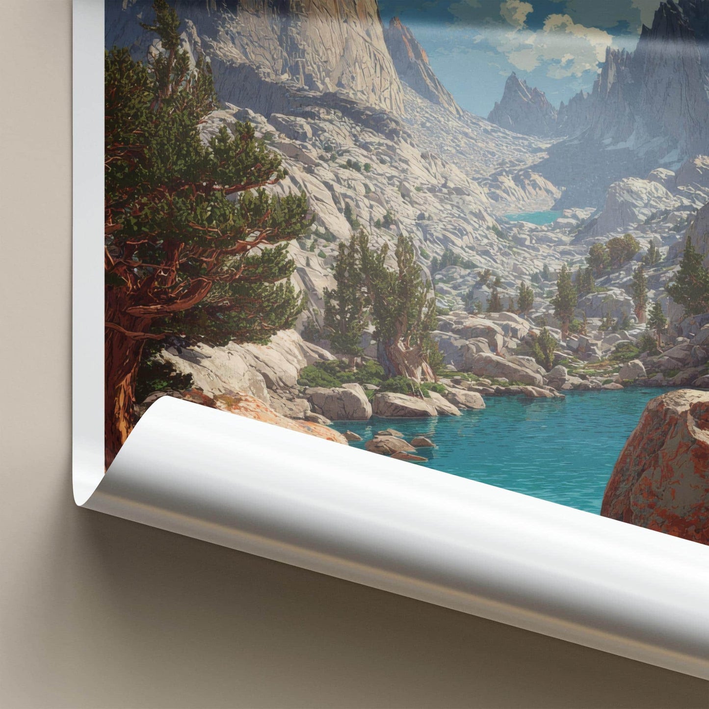 Mount Whitney Poster - California Travel Art - Pristine Mountain Lake Home Decor