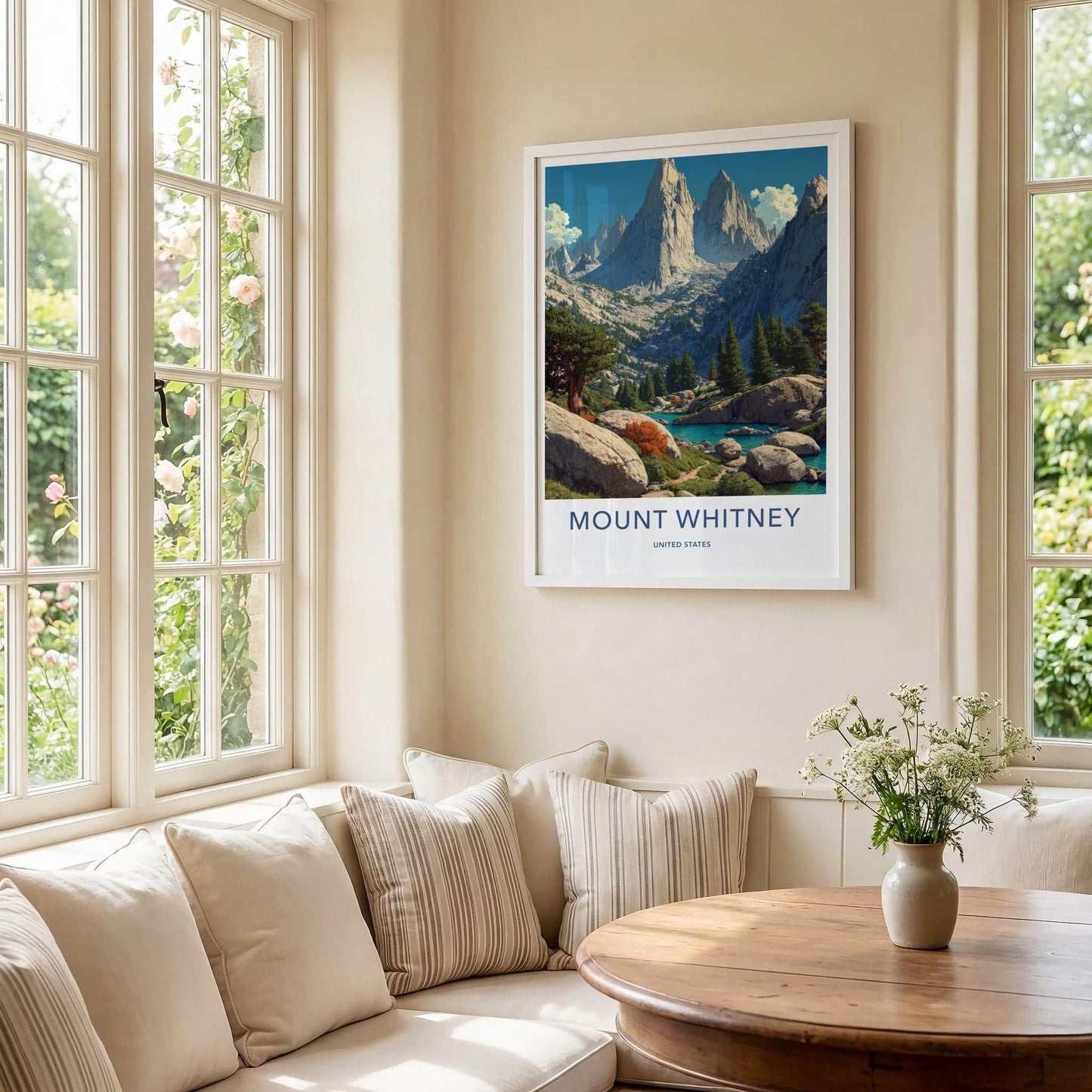 Mount Whitney Poster - California Travel Art - Serene Mountain Lake Home Decor