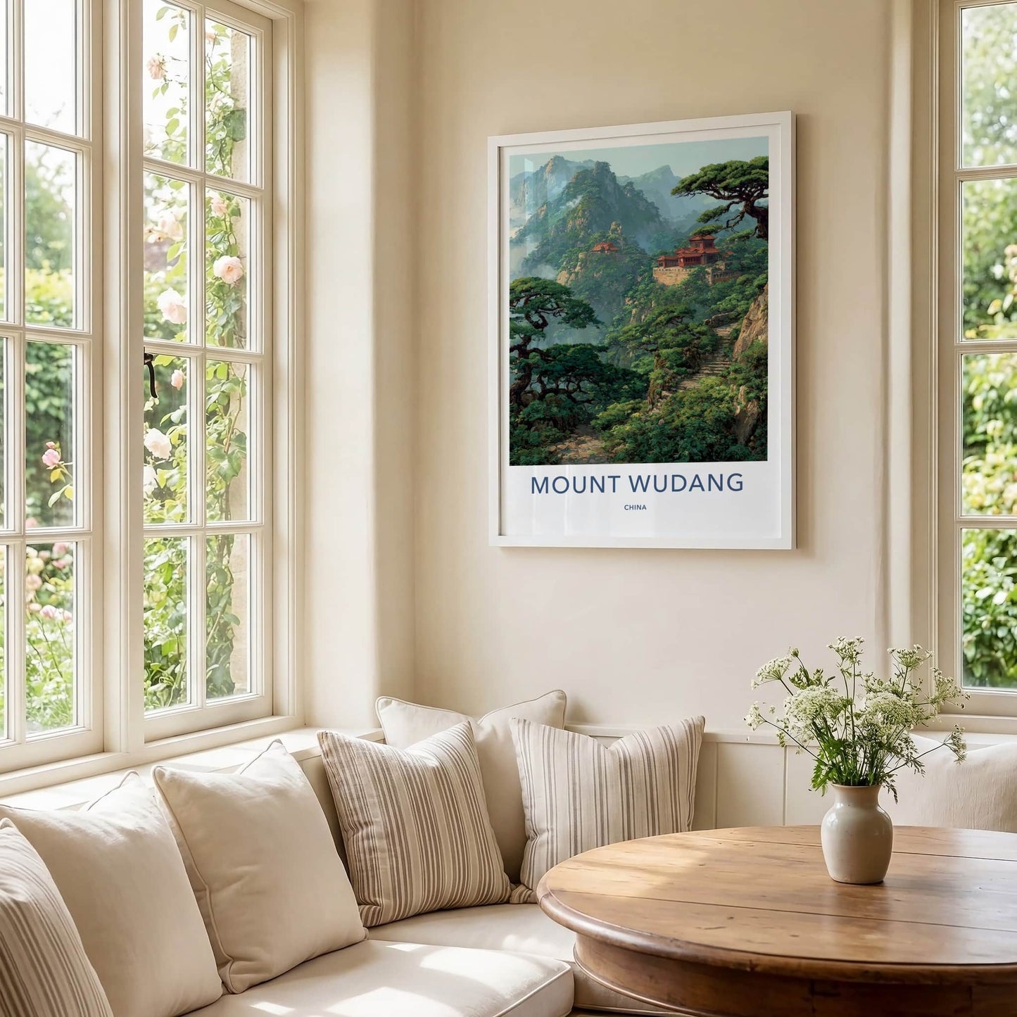 Mount Wudang Poster - China Travel Art - Mountain Temple Trees Wall Decor