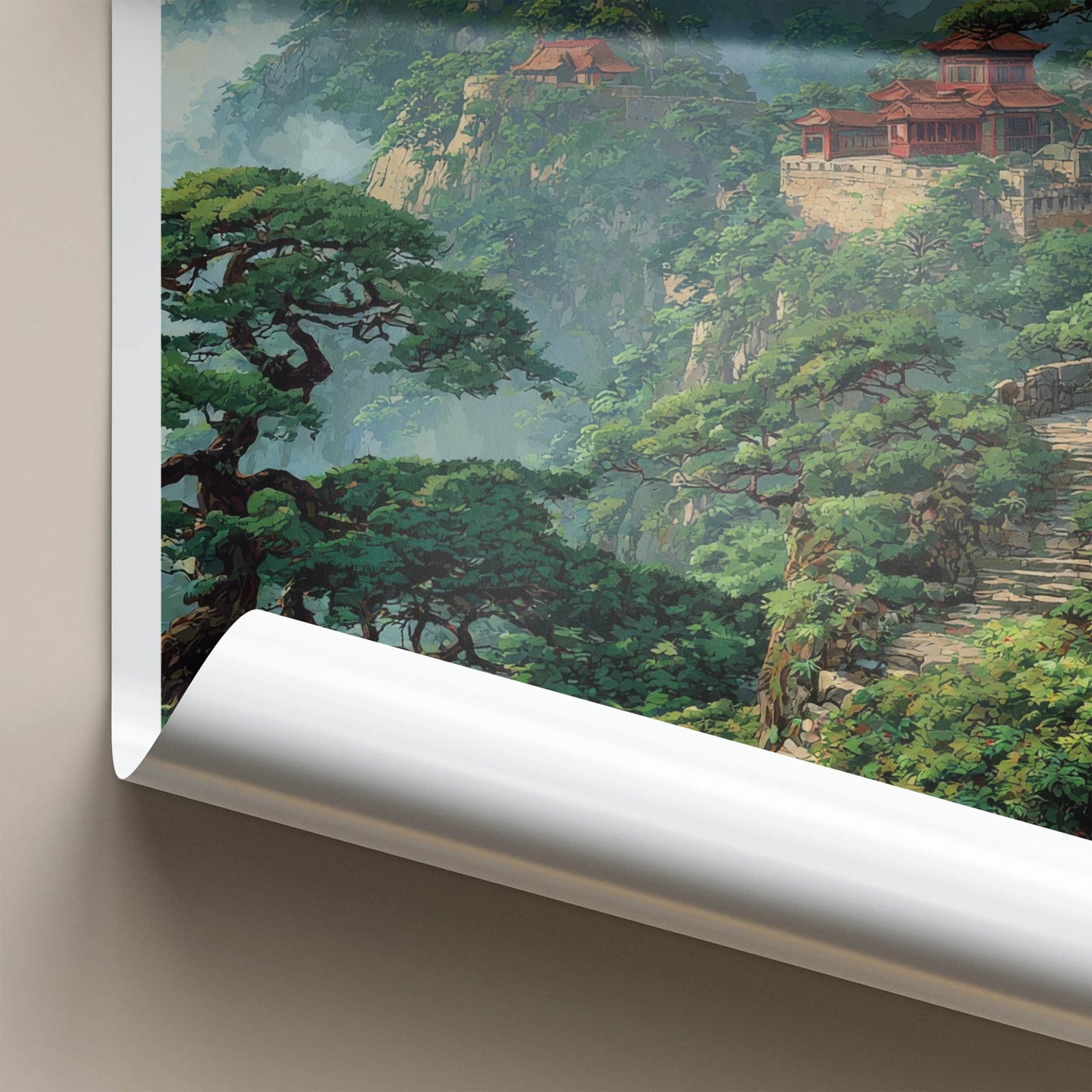 Mount Wudang Poster - China Travel Art - Mountain Temple Trees Wall Decor