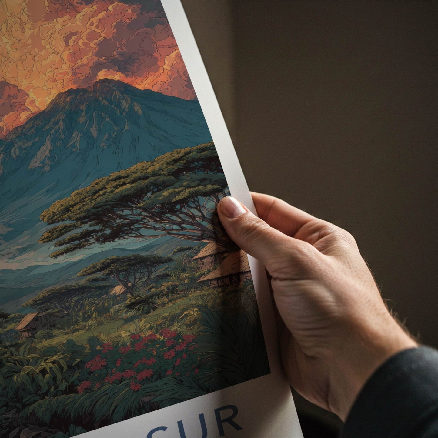 Mount Yasur Poster - Vanuatu Travel Art - Fiery Volcanic Cloud Gallery Art