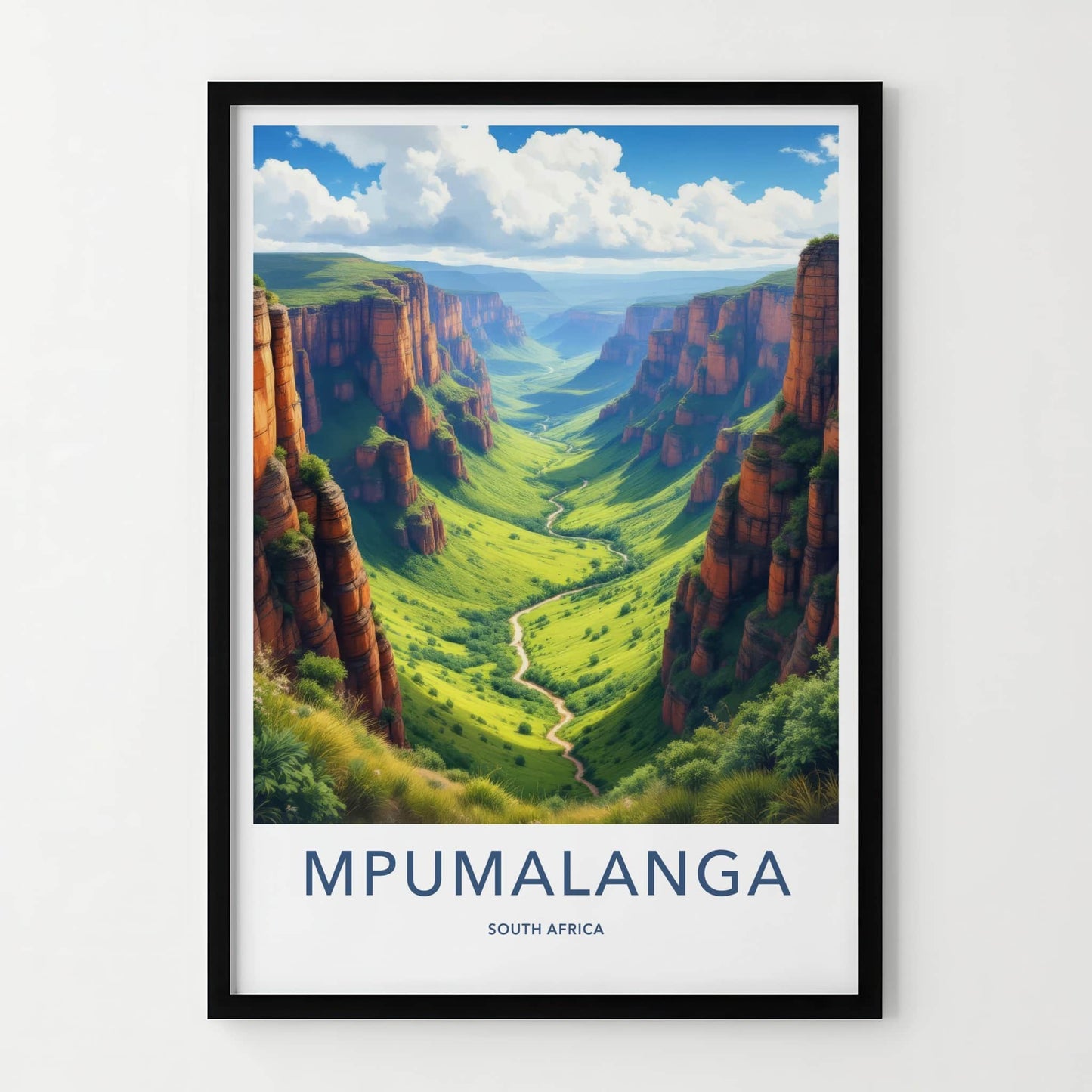 Mpumalanga Poster - South Africa Travel Art - Verdant Canyon Landscape Home Decor
