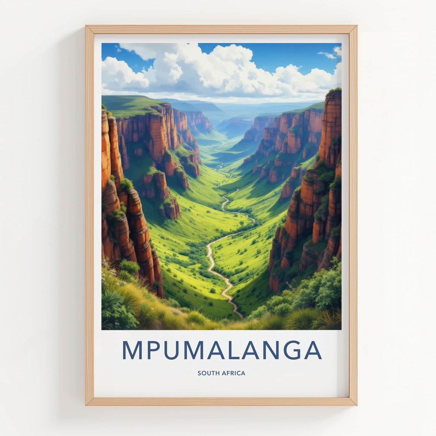 Mpumalanga Poster - South Africa Travel Art - Verdant Canyon Landscape Home Decor