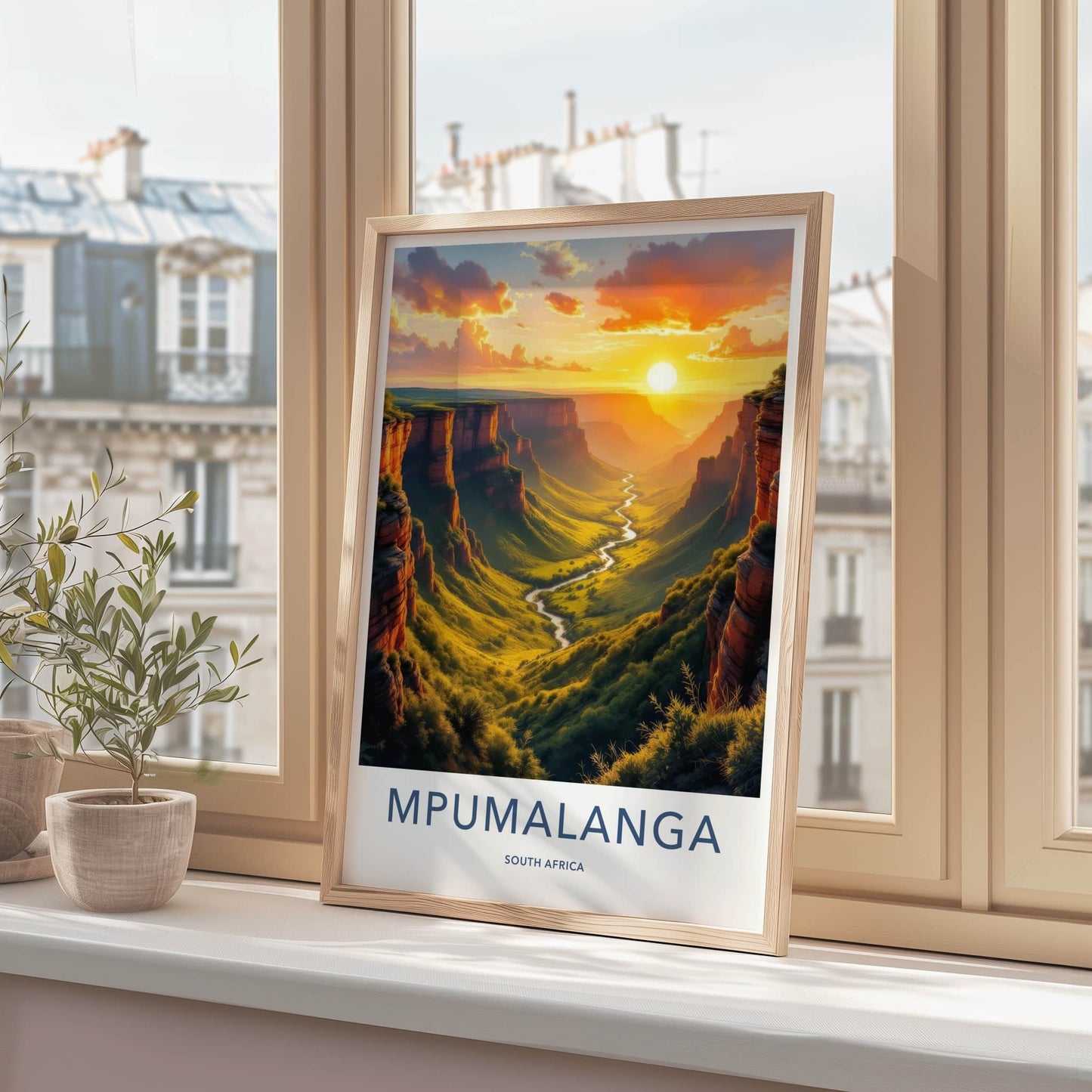 Mpumalanga Poster - South Africa Travel Art - Winding River Canyon Home Decor