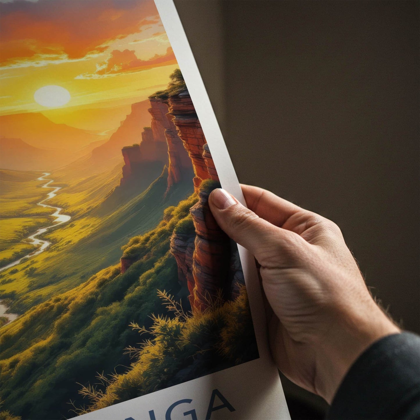 Mpumalanga Poster - South Africa Travel Art - Winding River Canyon Home Decor