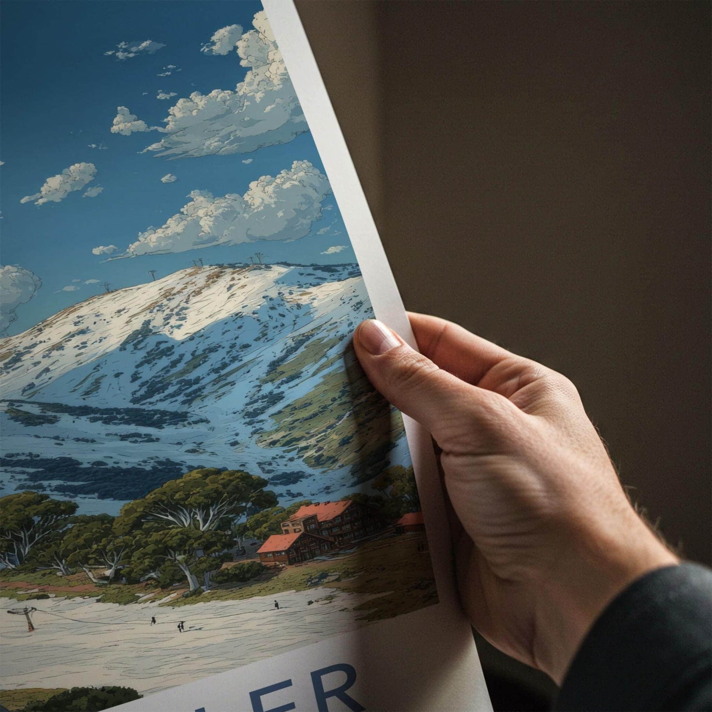 Mt Buller Poster - Australia Wall Art - Snowy Mountain Skiers Home Decor