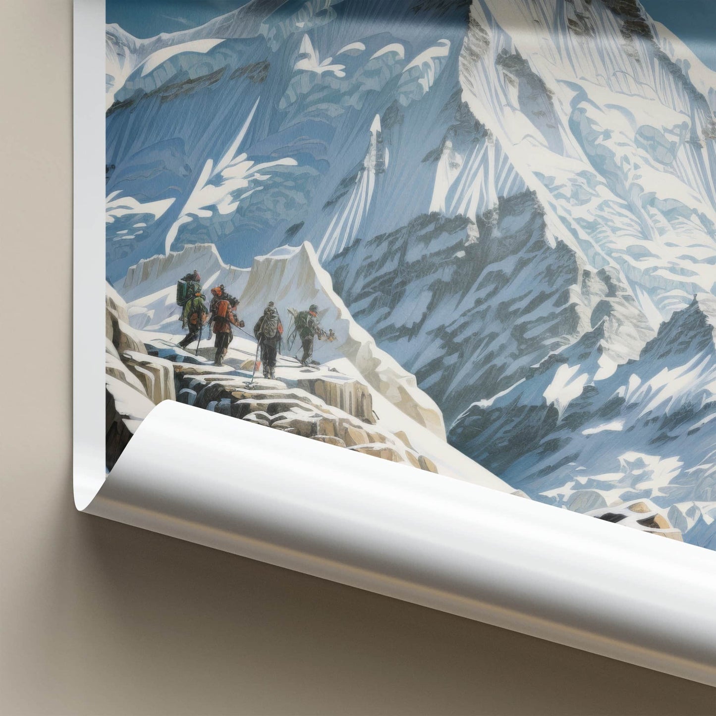 Mt Everest Poster - Nepal Travel Art - Snowy Mountain Ascent Home Decor