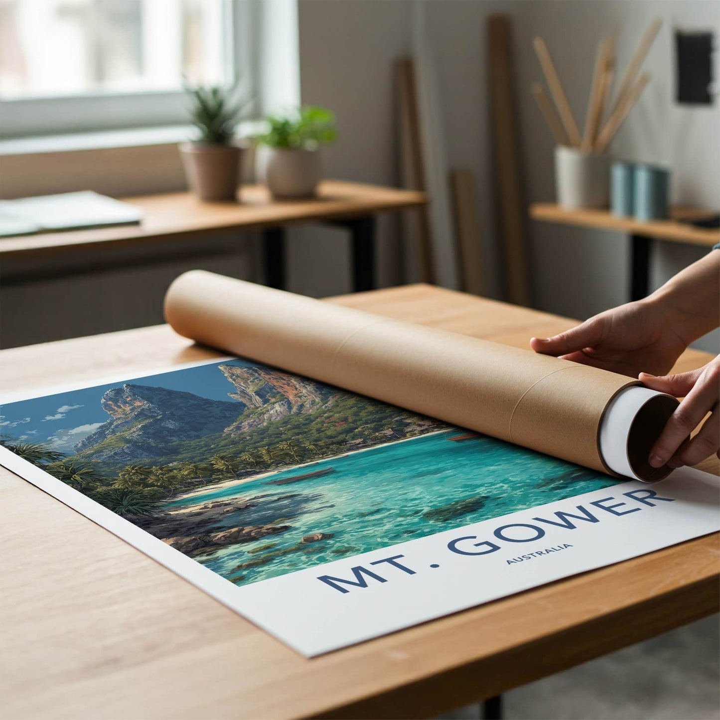 Mt. Gower Poster - Australia Art Print - Tropical Island Bay Home Decor