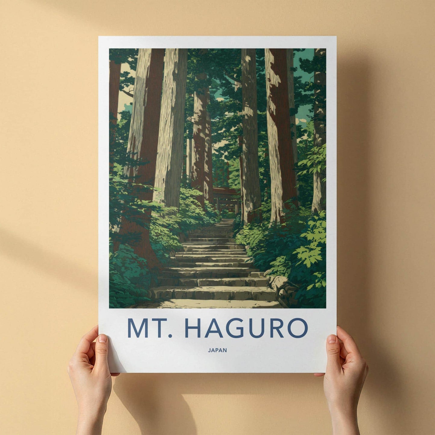 Mt Haguro Poster - Japan Travel Art - Sacred Mountain Pathway Home Decor