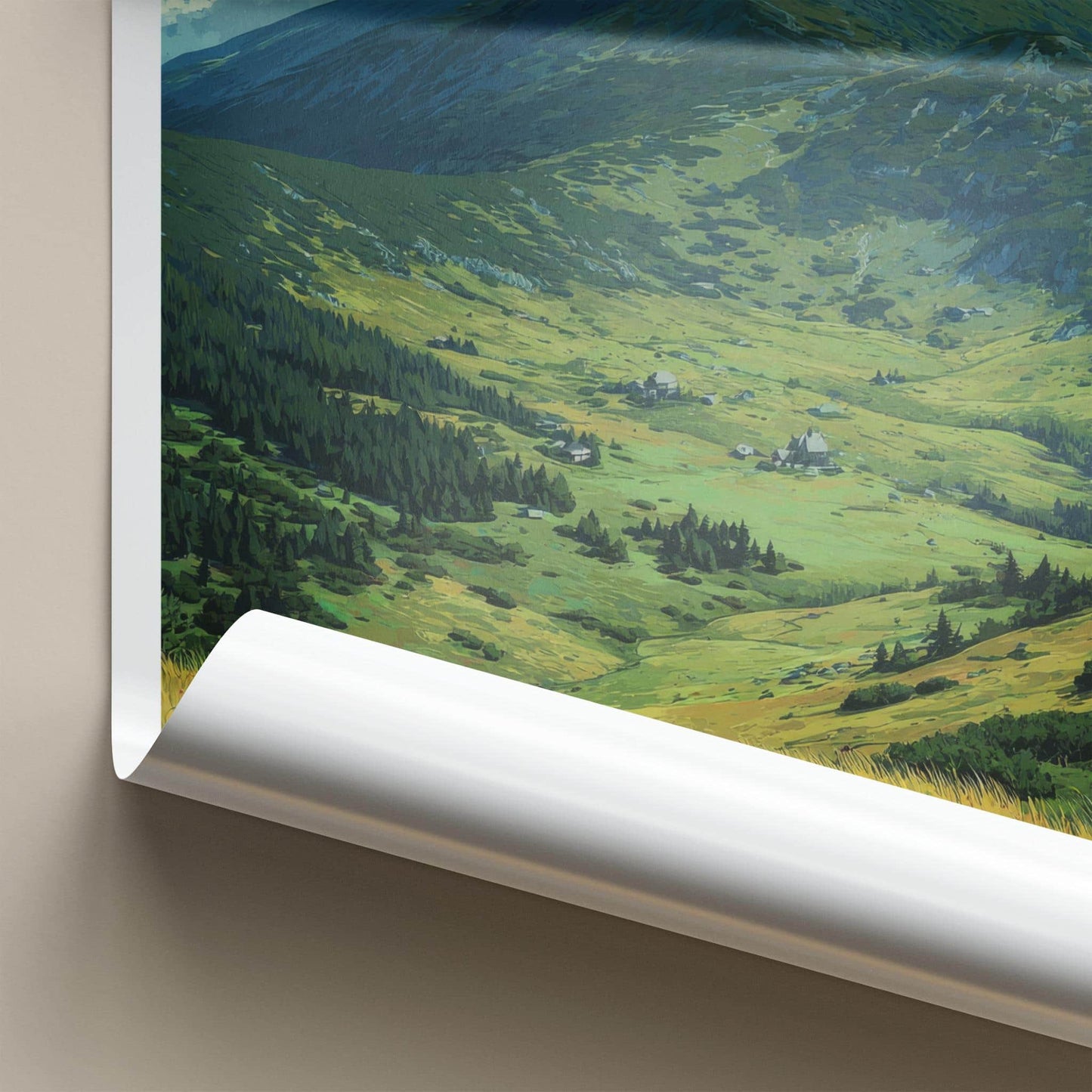 Mt Hoverla Poster - Ukraine Travel Art - Lush Mountain Valley Home Decor
