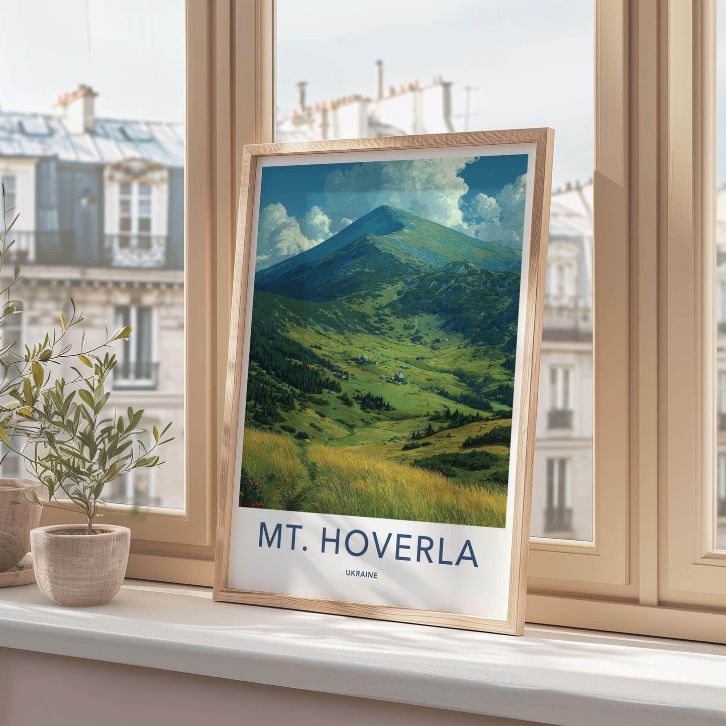 Mt Hoverla Poster - Ukraine Travel Art - Lush Mountain Valley Home Decor