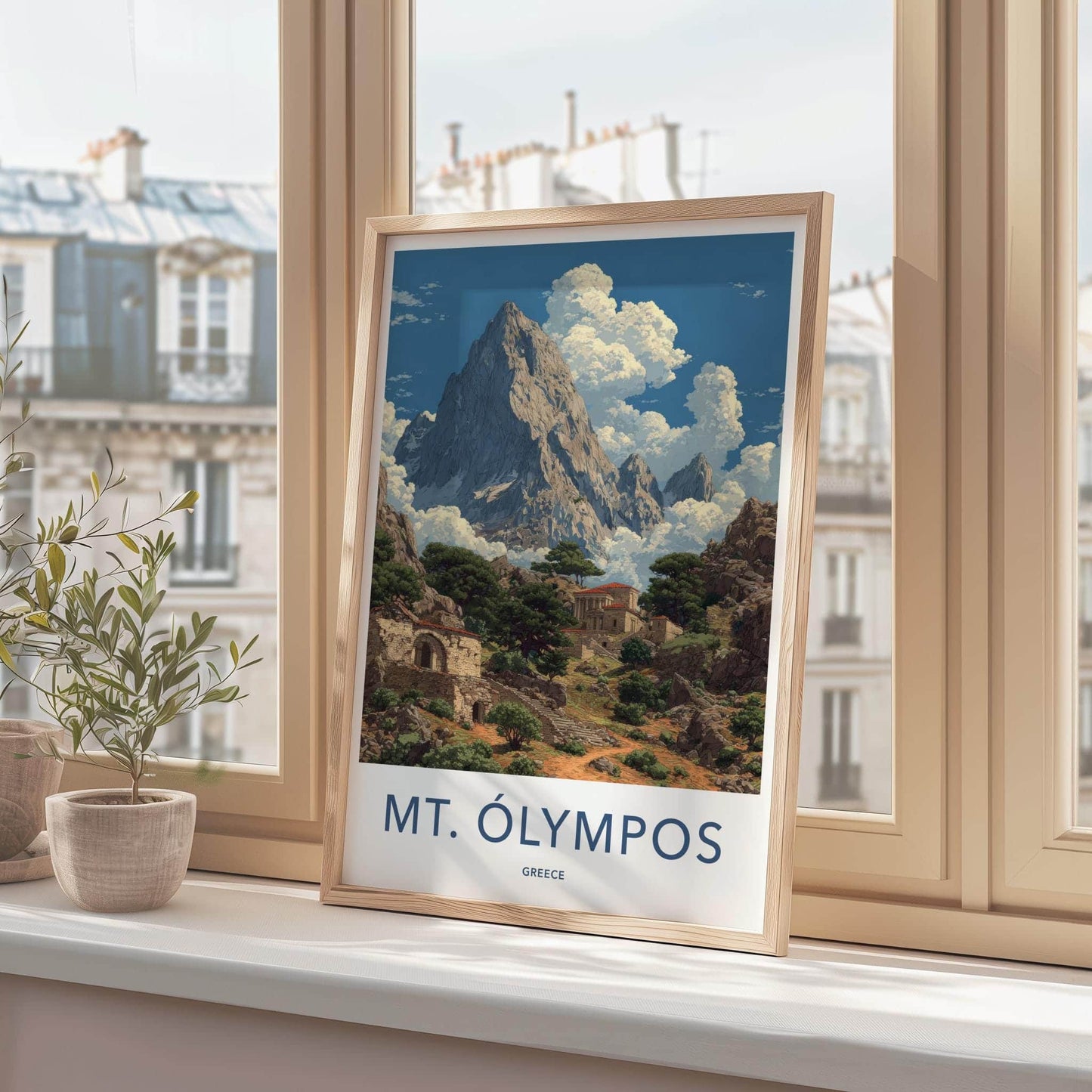 Mt Olympos Poster - Greece Wall Art - Ancient Mountain Village Home Decor