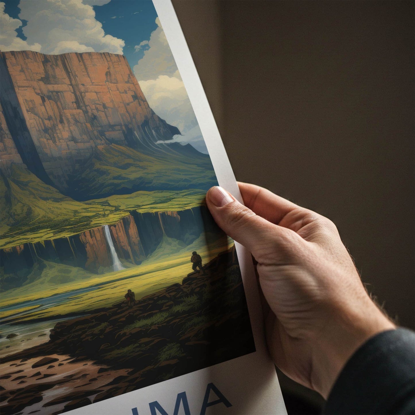 Mt Roraima Poster - Venezuela Art Print - Colossal Tepui Falls Wall Decor