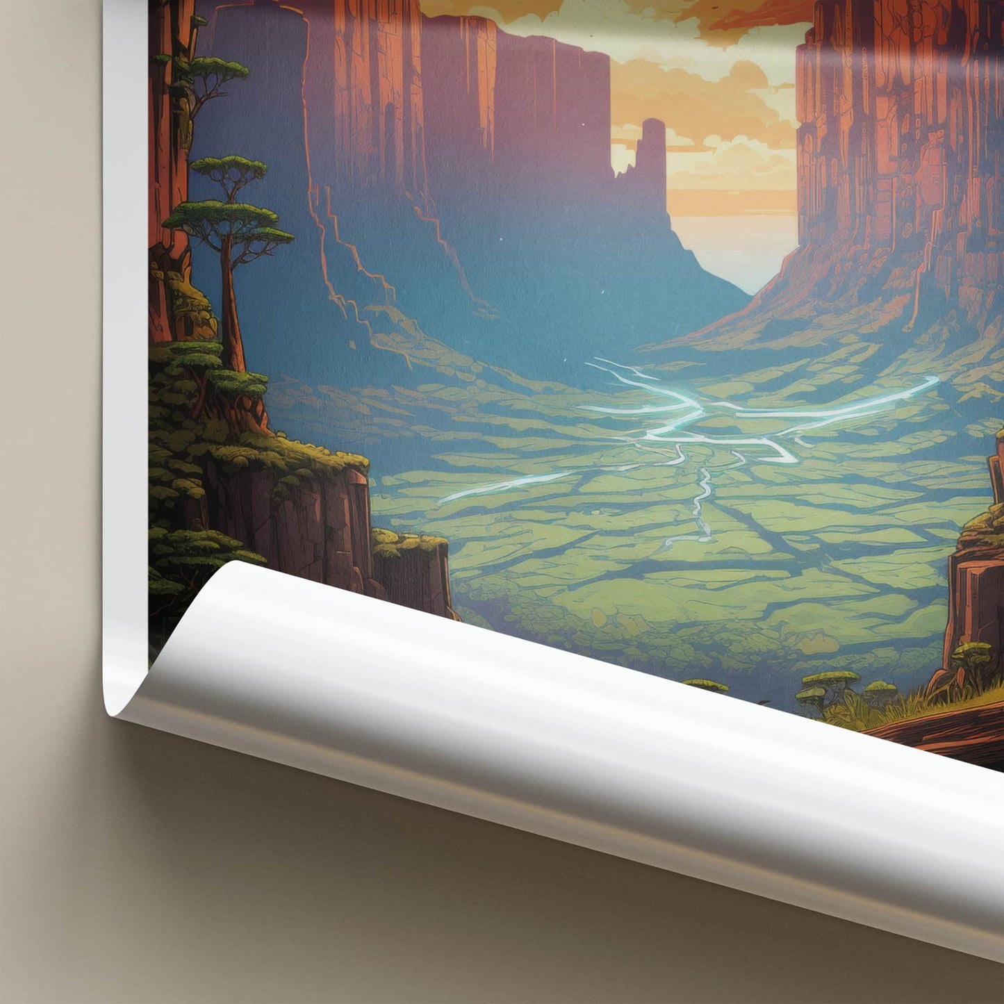Mt. Roraima Poster - Venezuela Travel Art - Vibrant Sunset Cliffs Wall Decor