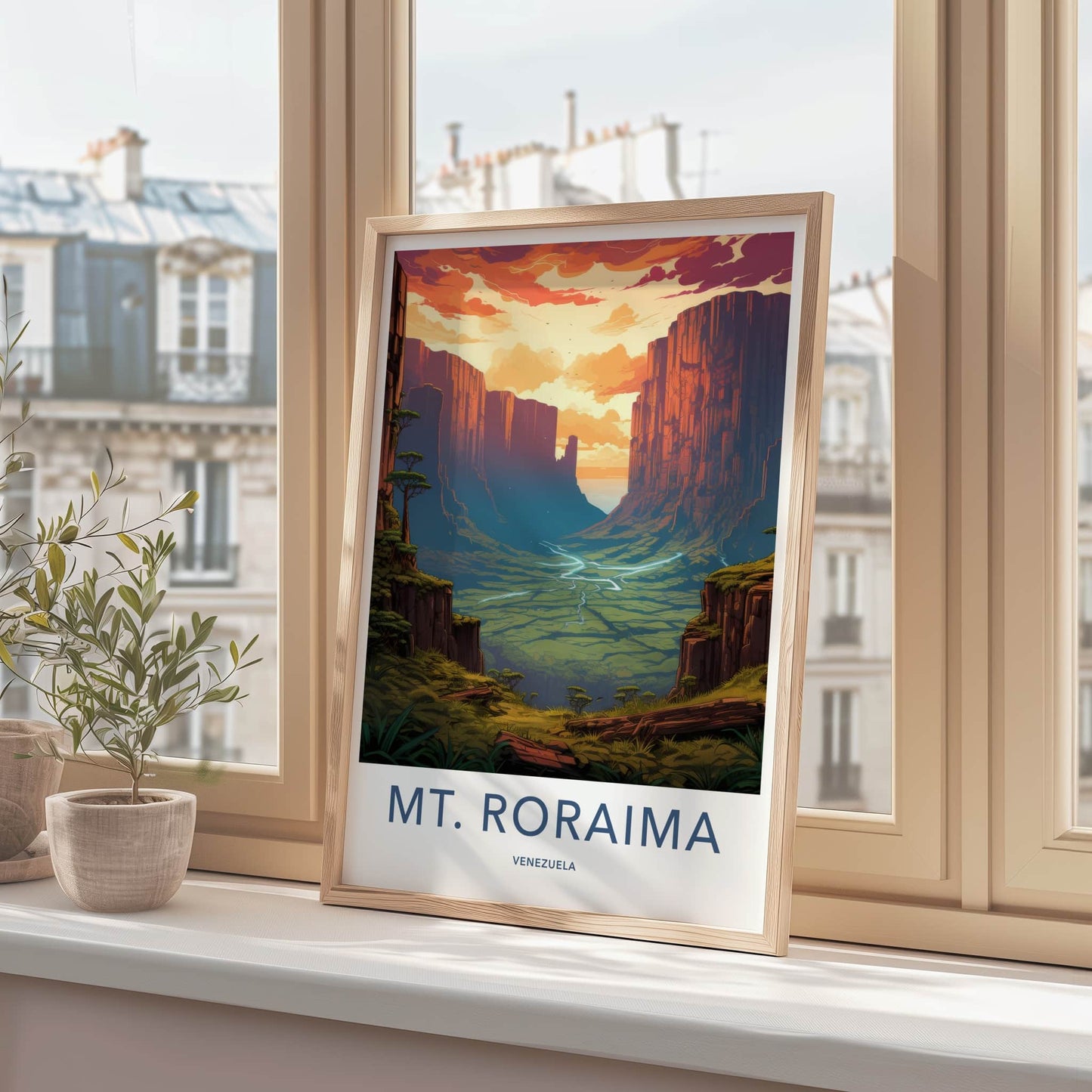 Mt. Roraima Poster - Venezuela Travel Art - Vibrant Sunset Cliffs Wall Decor