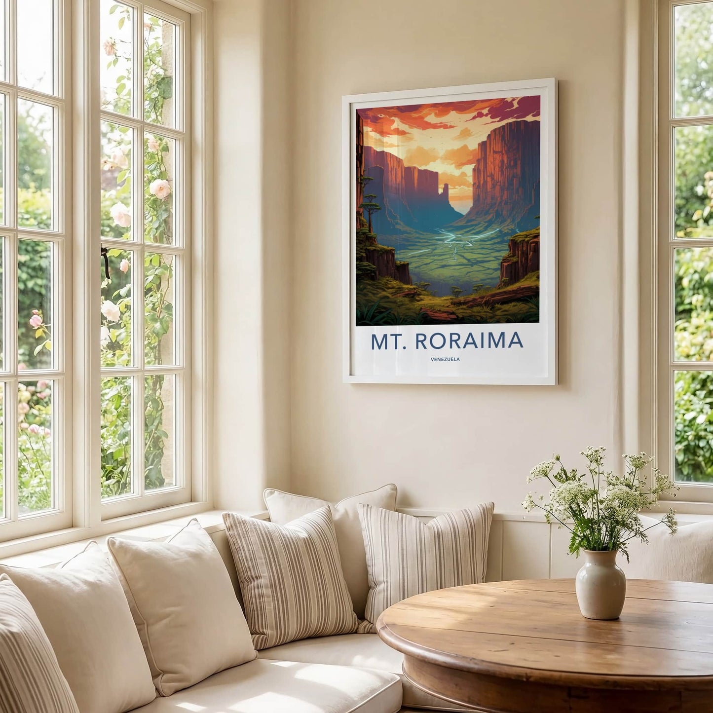 Mt. Roraima Poster - Venezuela Travel Art - Vibrant Sunset Cliffs Wall Decor