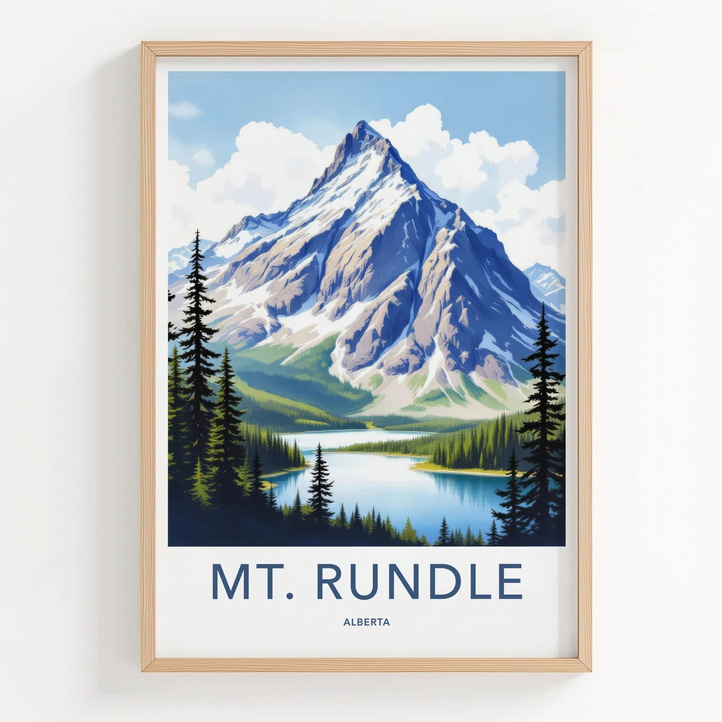 Mt Rundle Poster - Canada Art Print - Majestic Mountain Lake Home Decor