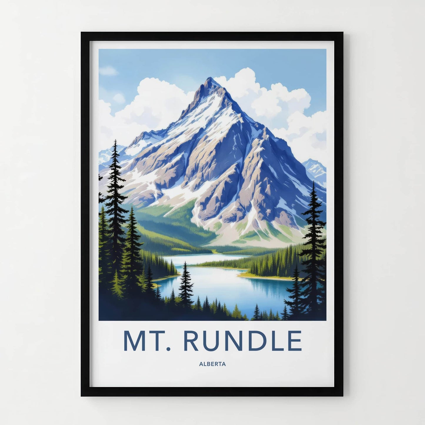 Mt Rundle Poster - Canada Art Print - Majestic Mountain Lake Home Decor